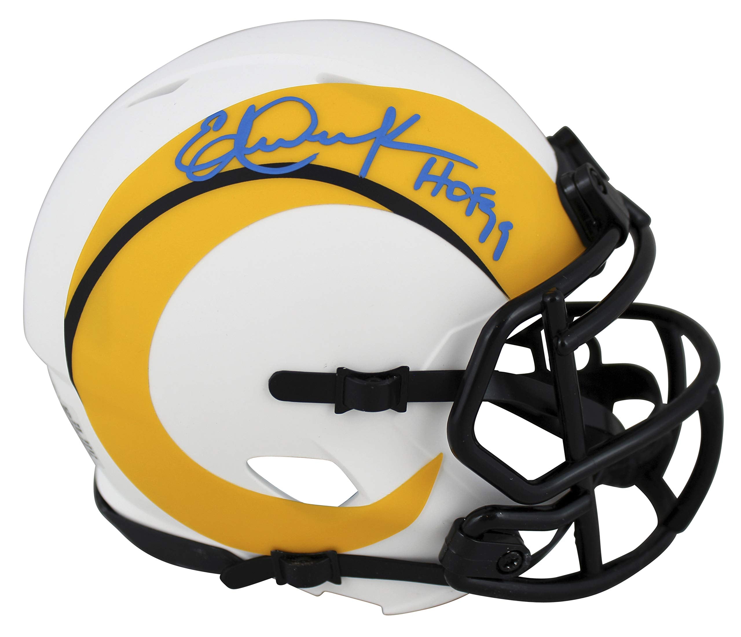 Rams Eric Dickerson HOF 99 Authentic Signed Lunar Speed Mini Helmet BAS Witness