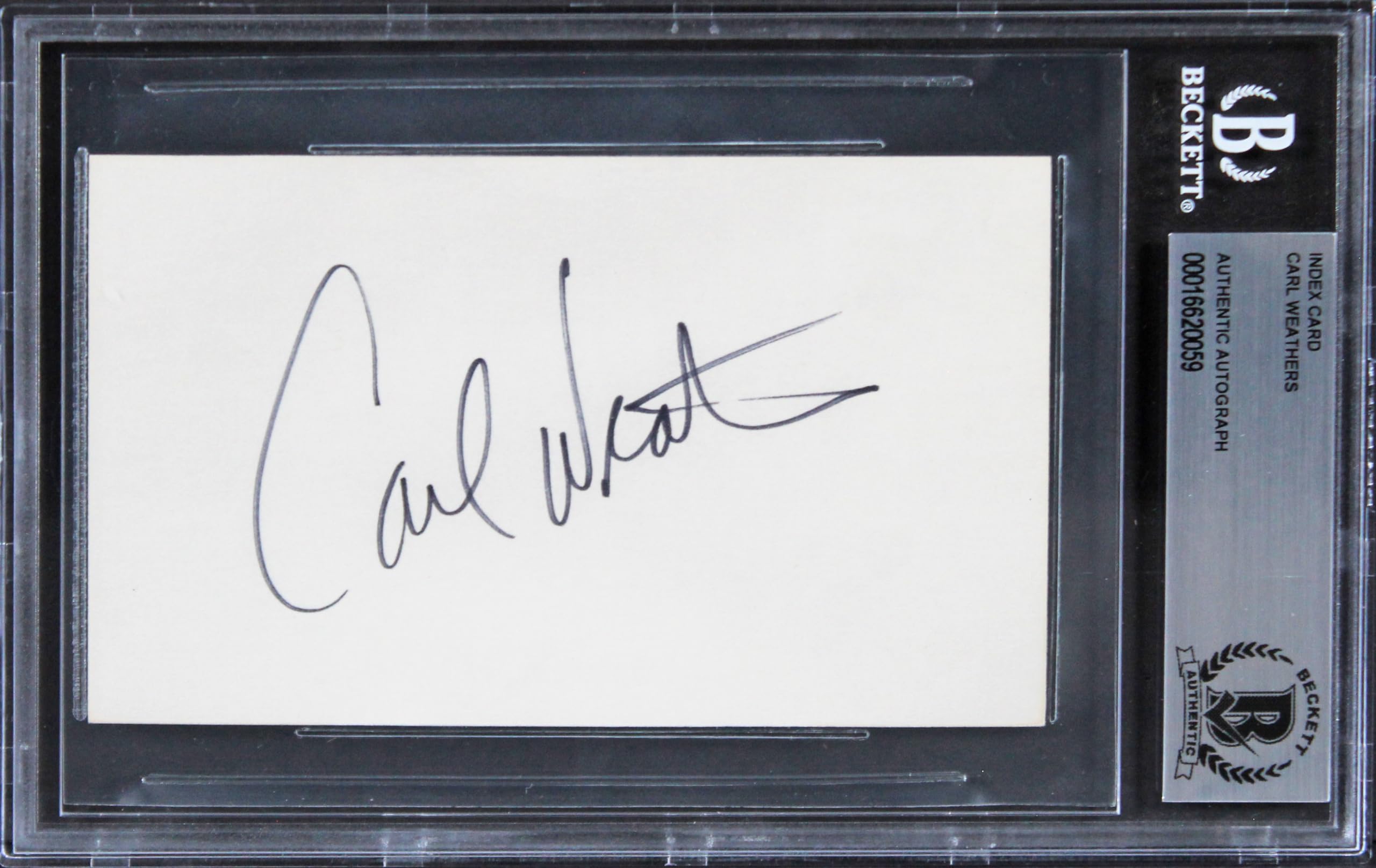 Carl Weathers Predator Authentic Signed 3x5 Index Card Autographed BAS Slabbed 1