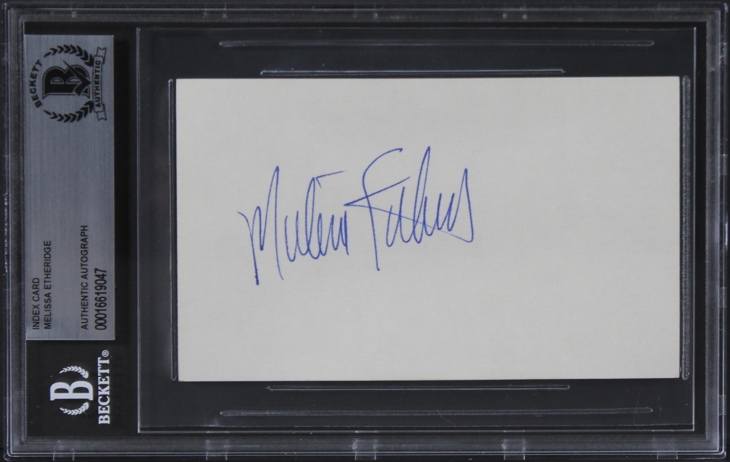 Melissa Etheridge Authentic Signed 3x5 Index Card Autographed BAS Slabbed 1