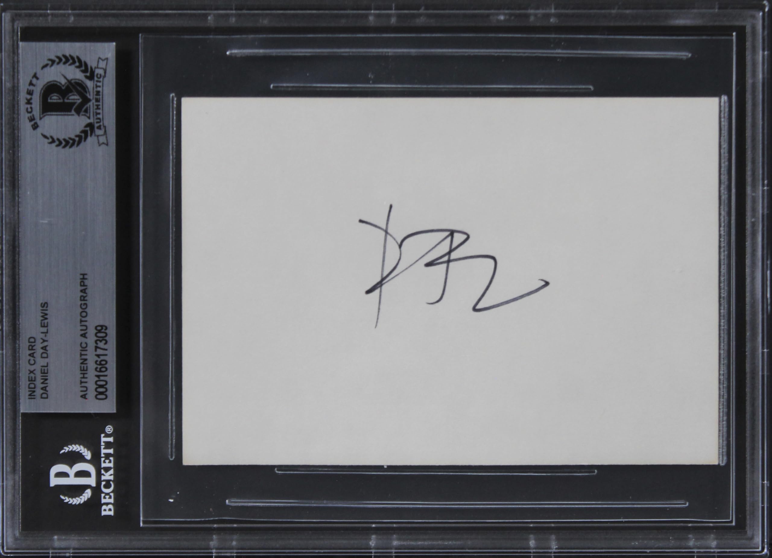 Daniel Day-Lewis Lincoln Authentic Signed 3x5 Index Card Autographed BAS Slabbed