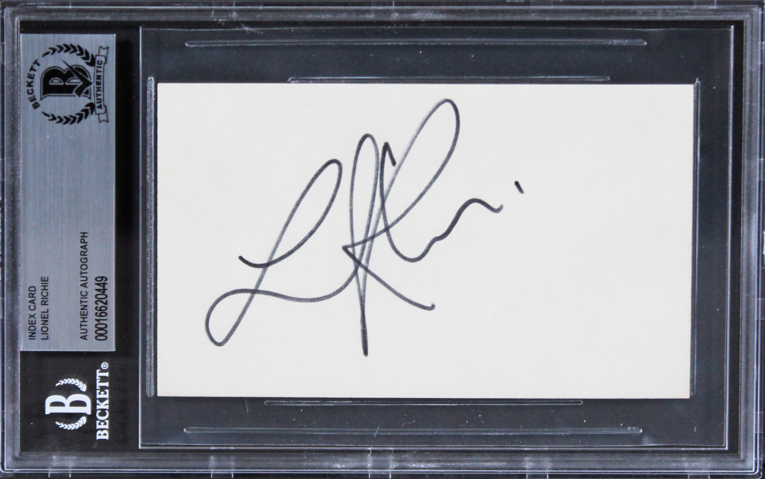 Lionel Richie American Idol Authentic Signed 3x5 Index Card BAS Slabbed 3