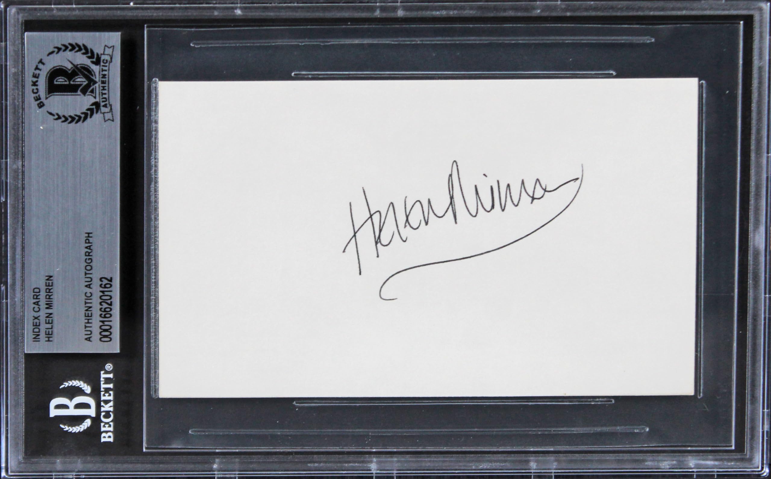 Helen Mirren The Queen Authentic Signed 3x5 Index Card BAS Slabbed 1