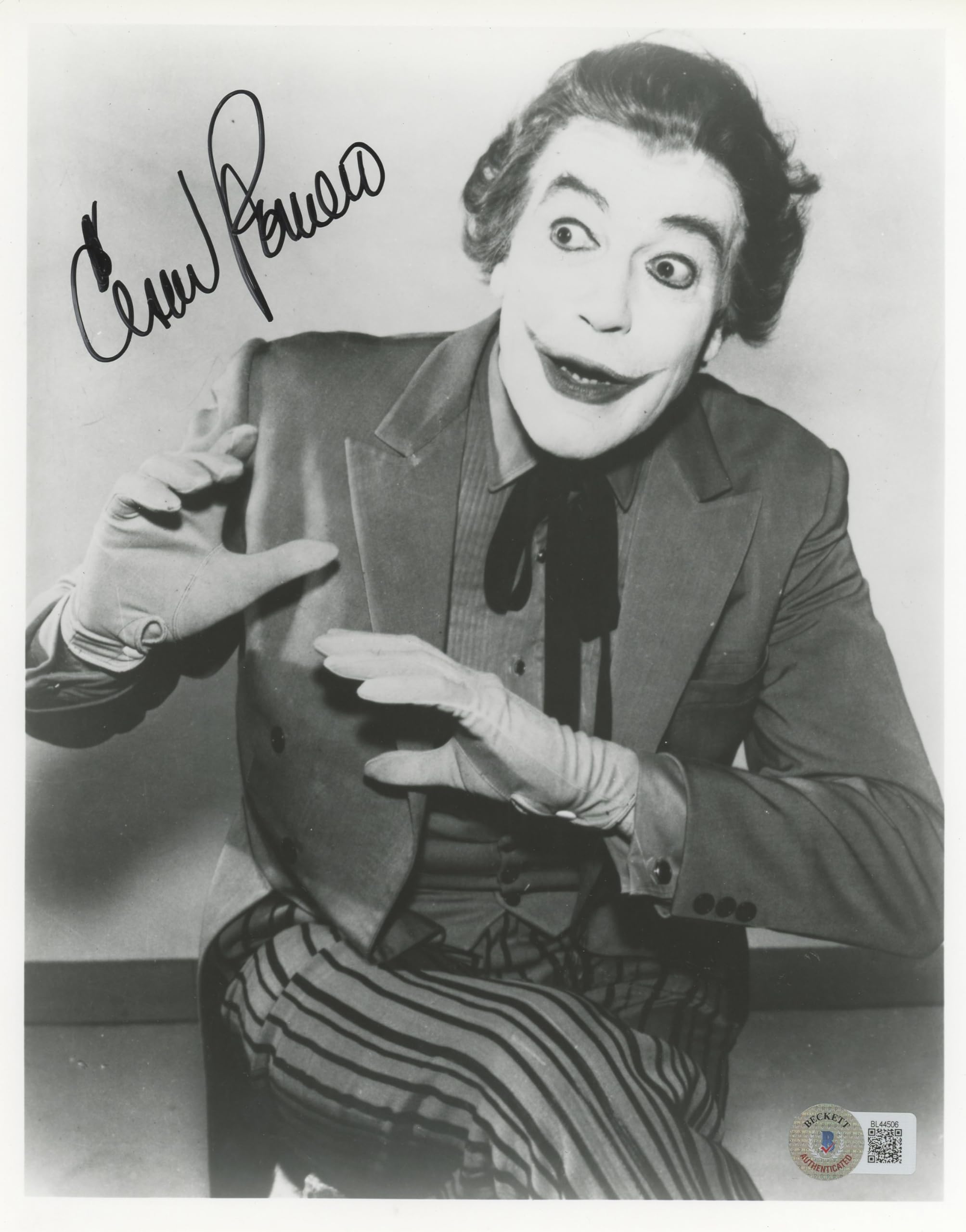 Cesar Romero Joker Batman Authentic Signed 8x10 Photo Autographed BAS #BL44506
