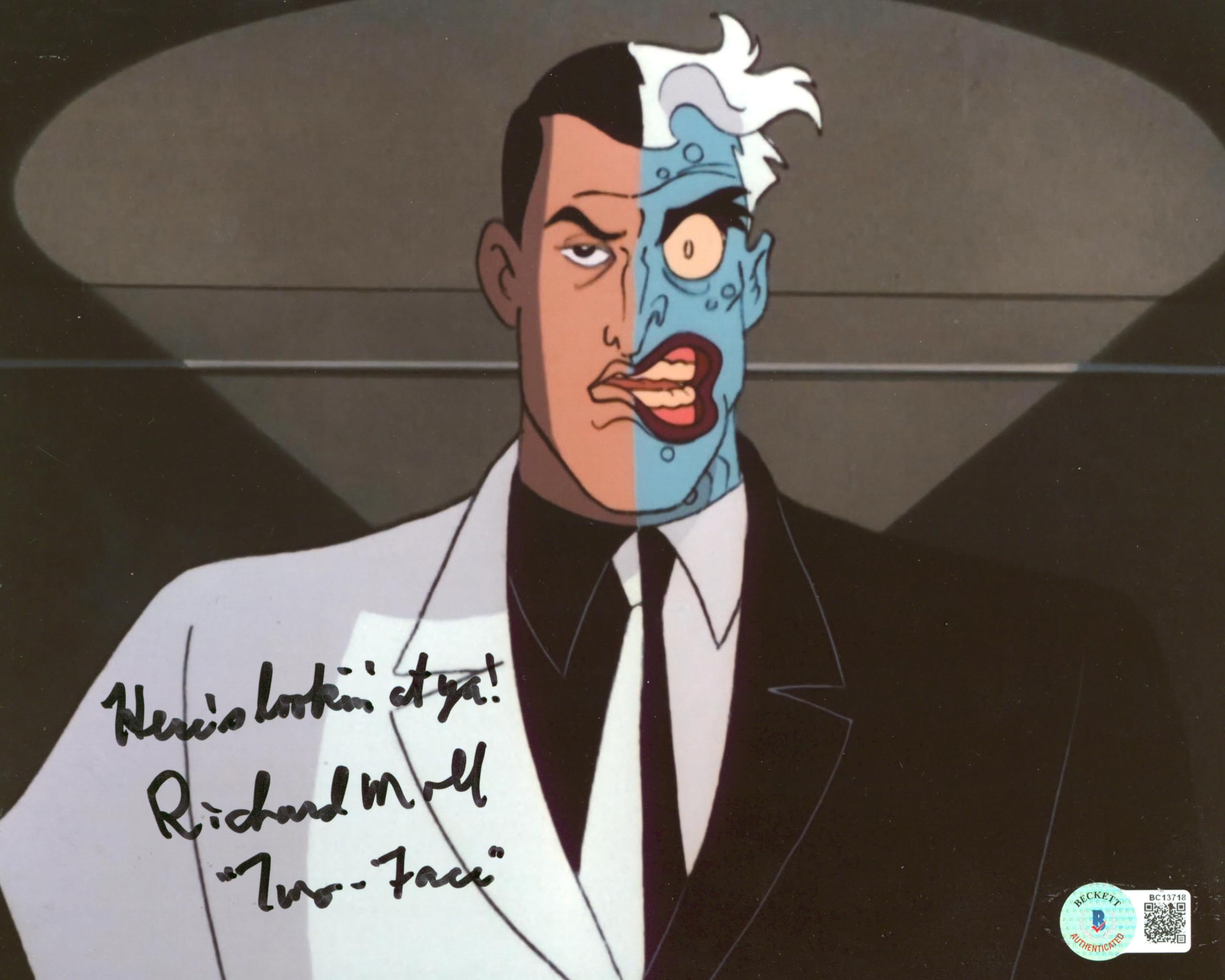Richard Moll Batman Animated Series "Two Face" Signed 8x10 Photo BAS #BC13718