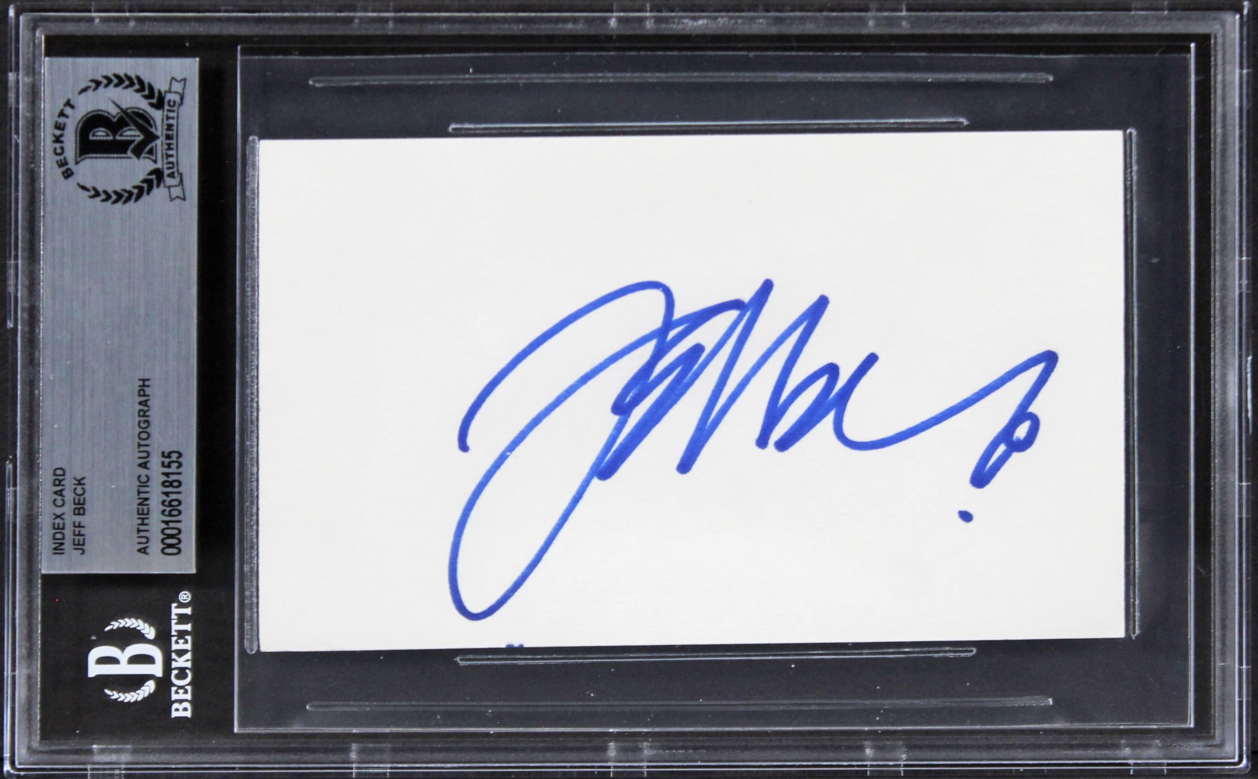 Jeff Beck Musician Authentic Signed 3x5 Index Card Autographed BAS Slabbed