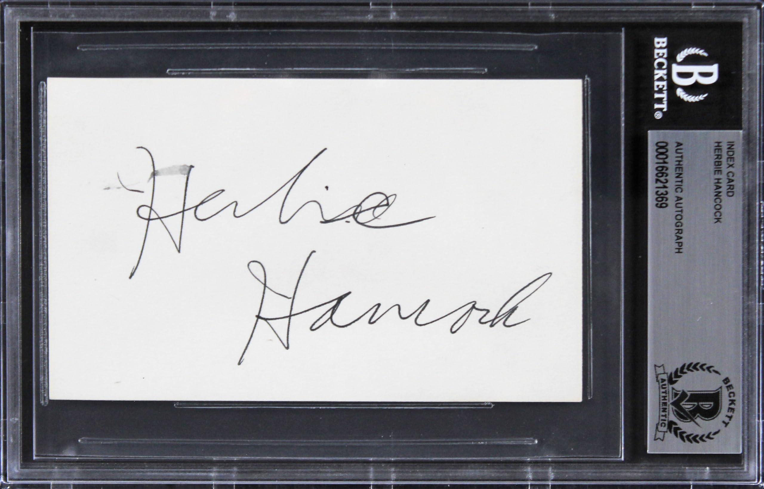 Herbie Hancock Musician Authentic Signed 3x5 Index Card BAS Slabbed 1