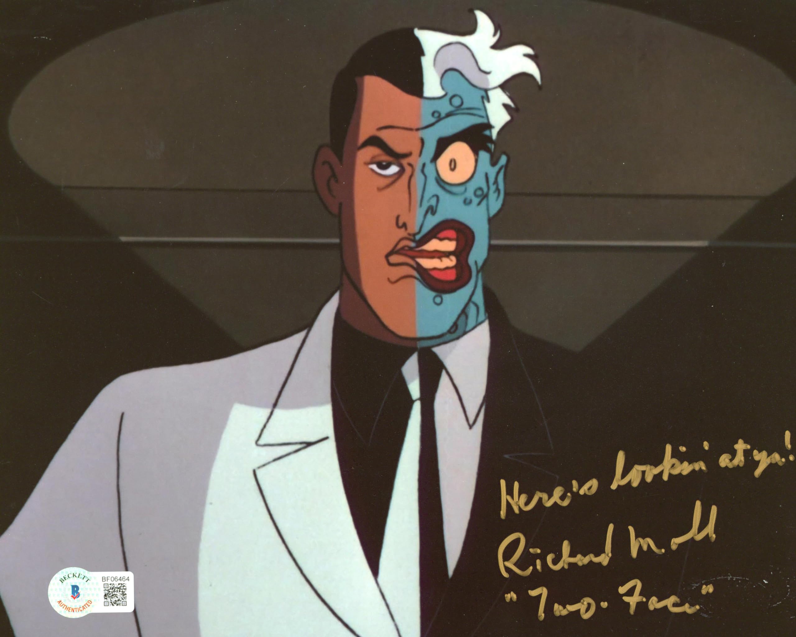 Richard Moll Batman Animated Series "Two Face" Signed 8x10 Photo BAS #BF06464