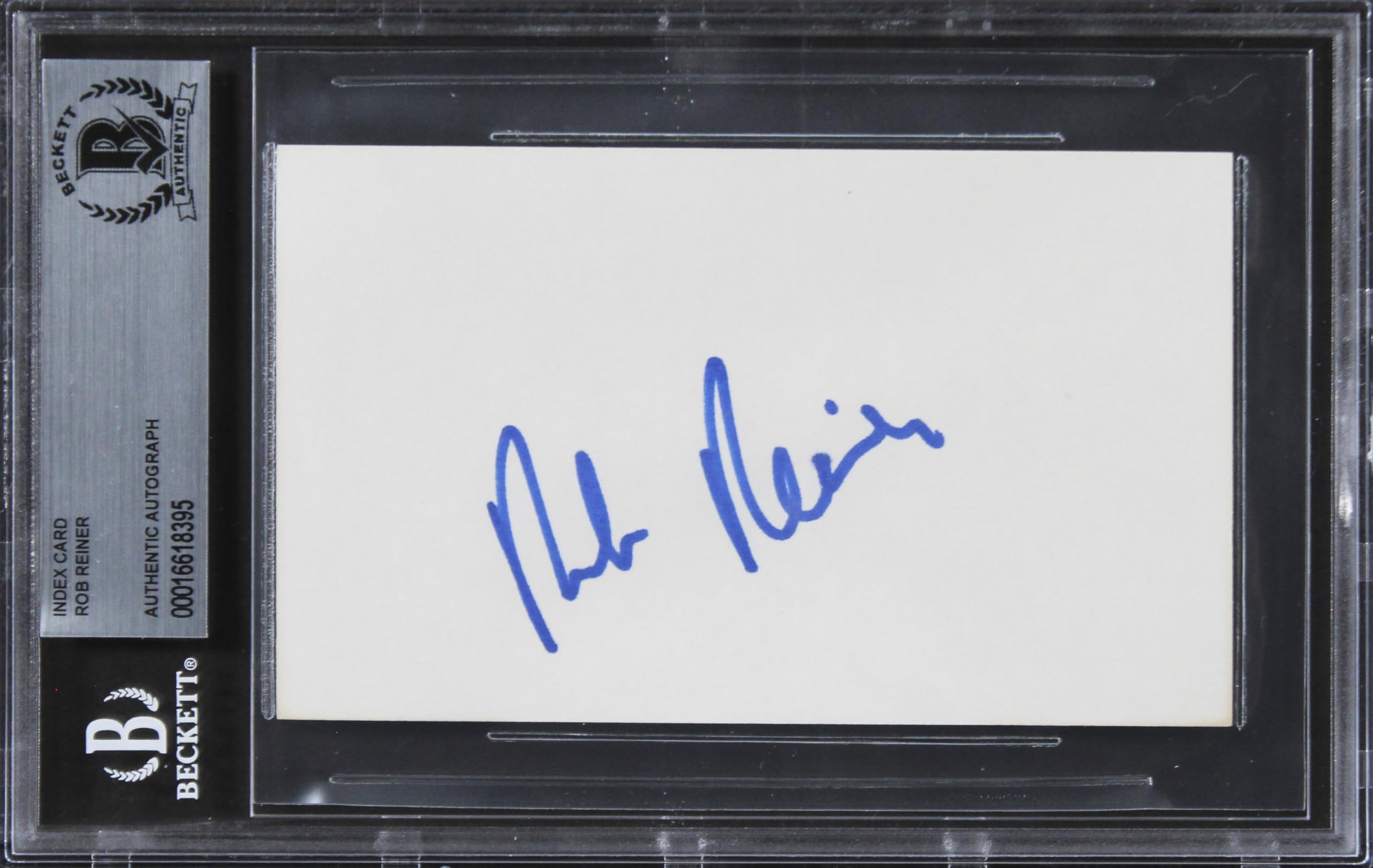 Rob Reiner All In The Family Authentic Signed 3x5 Index Card BAS Slabbed 4