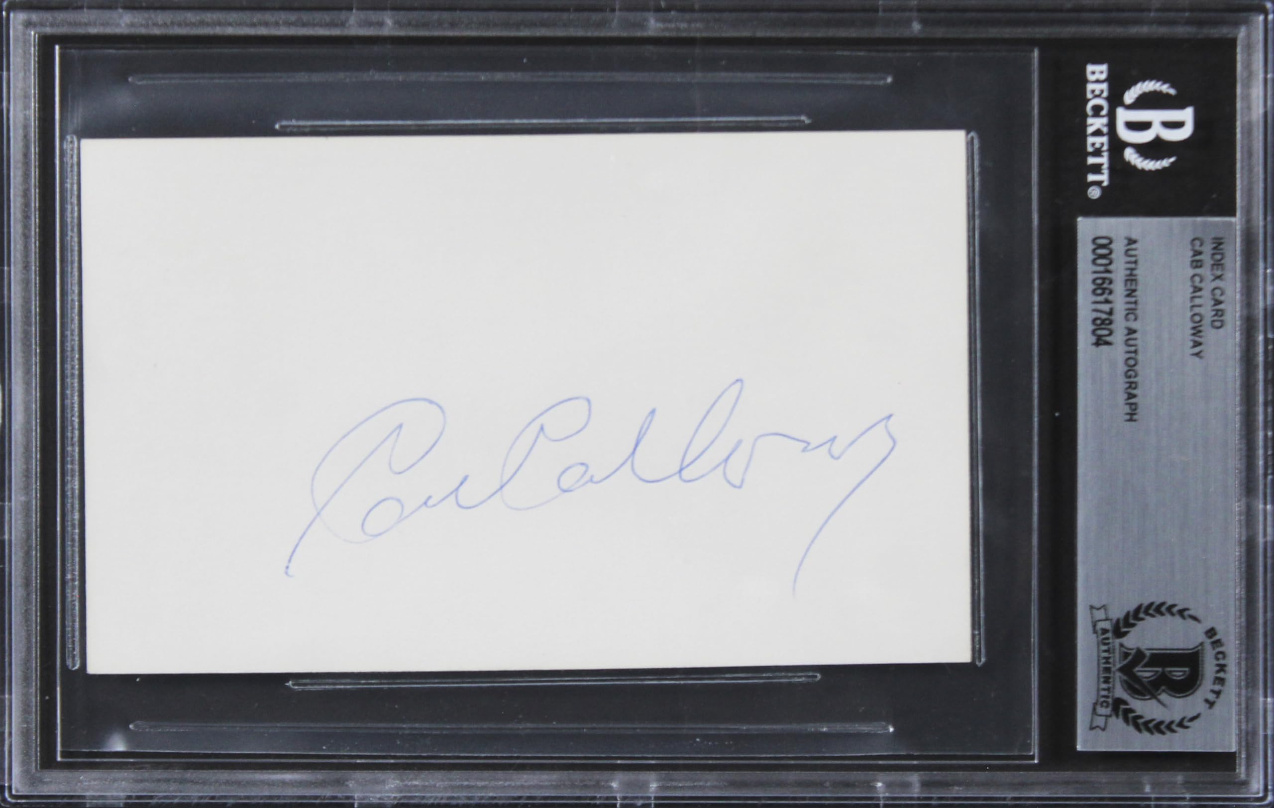 Cab Calloway Musician Authentic Signed 3x5 Index Card Autographed BAS Slabbed 2
