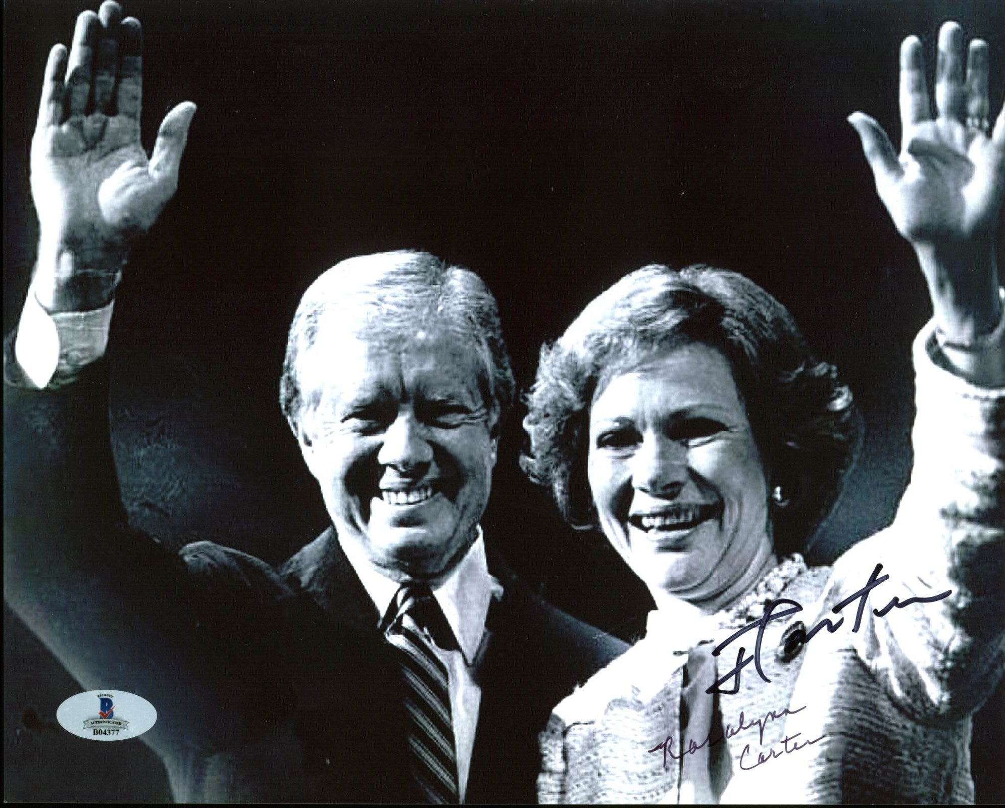President Jimmy Carter & Rosalynn Carter Authentic Signed 8X10 Photo BAS #B04377