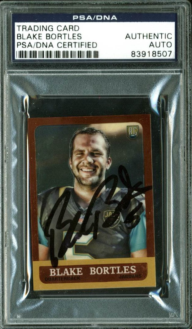 Jaguars Blake Bortles Authentic Signed Card 2014 Topps RC #30 PSA/DNA Slabbed