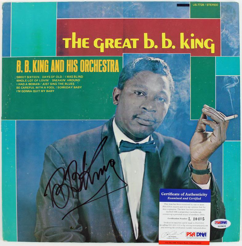 B.B. King The Great B.B. King Signed Album Cover W/ Vinyl PSA/DNA #L10405