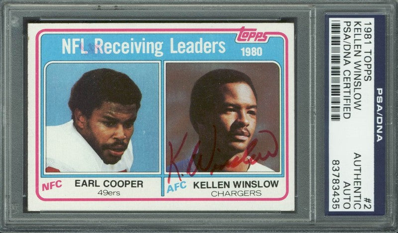 Chargers Kellen Winslow Signed Card 1981 Topps #2 PSA/DNA Slabbed #83783435