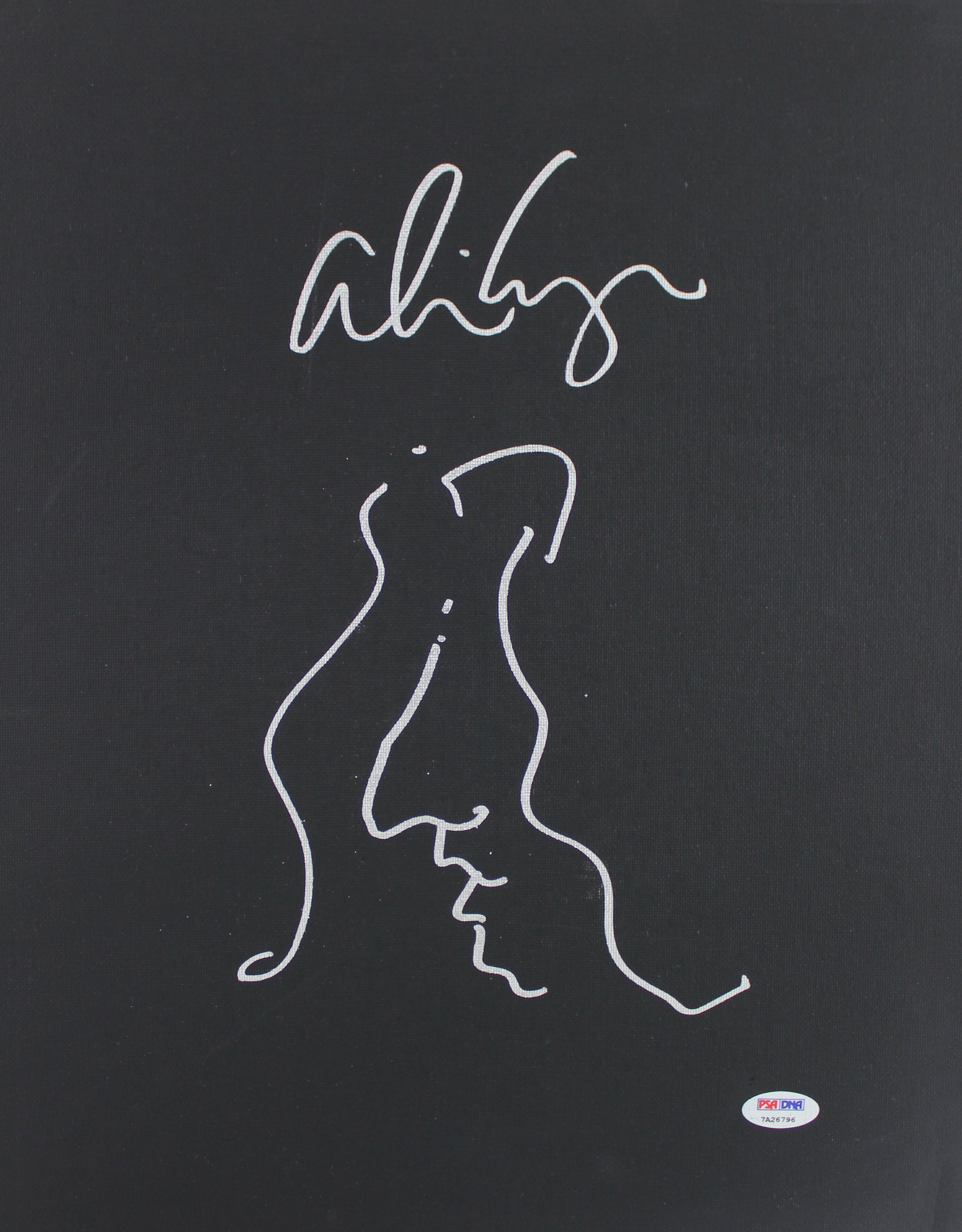 Alice Cooper Signed 12x16 Hand Drawn Self Portrait Sketch Canvas PSA #7A26796