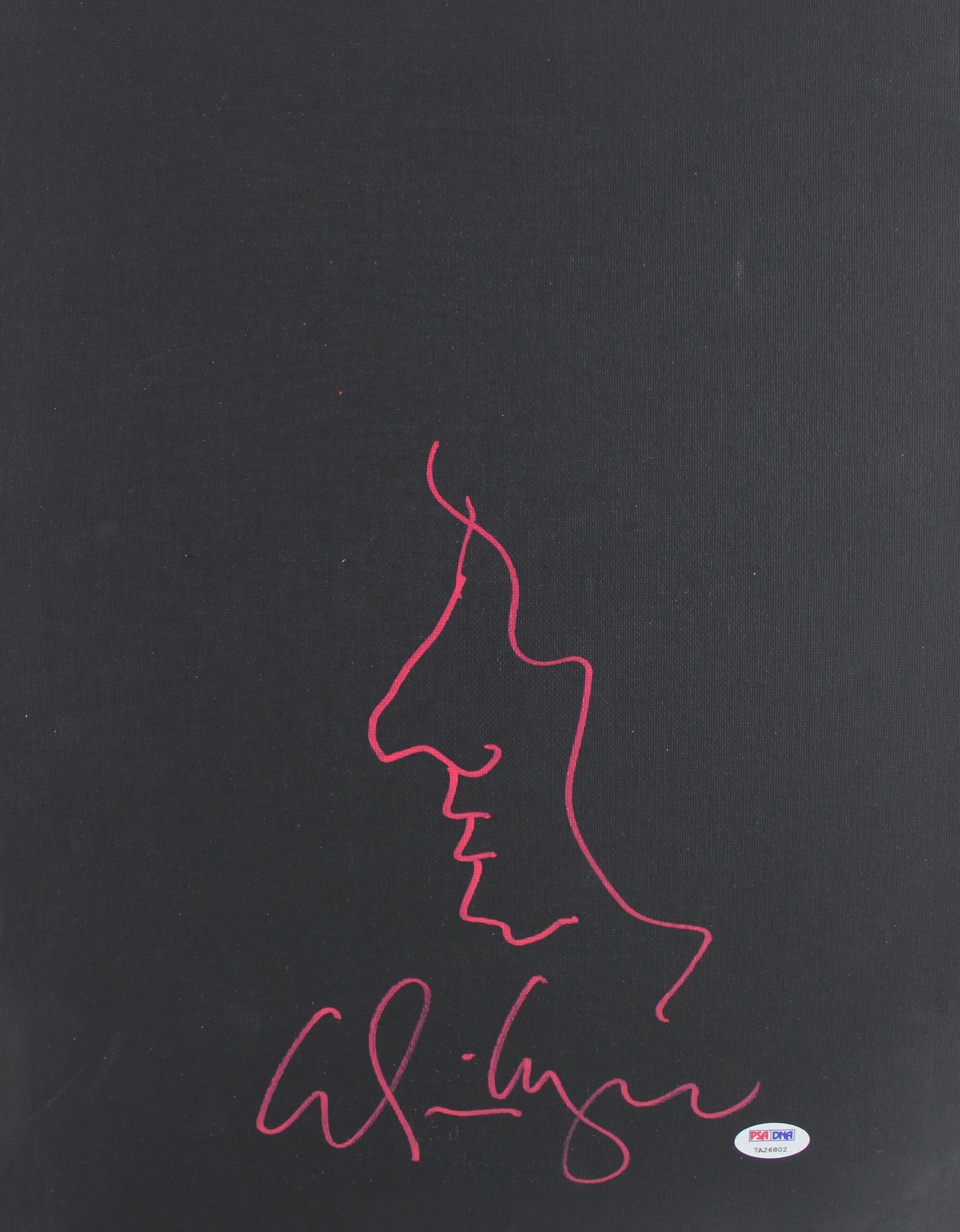 Alice Cooper Signed 12x16 Hand Drawn Self Portrait Sketch Canvas PSA #7A26802