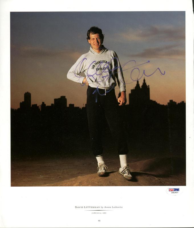 David Letterman Authentic Signed 11.5X13.5 Magazine Page Photo PSA/DNA #I81937