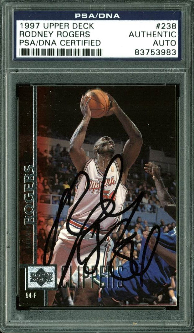 Clippers Rodney Rogers Signed Card 1997 Upper Deck #238 PSA Slabbed #83753983