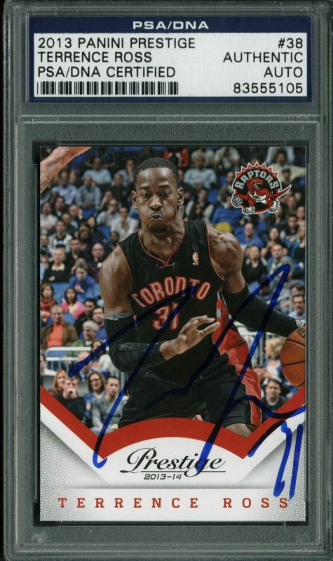 Raptors Terrence Ross Signed Card 2013 Panini Presitge #38 PSA/DNA Slabbed
