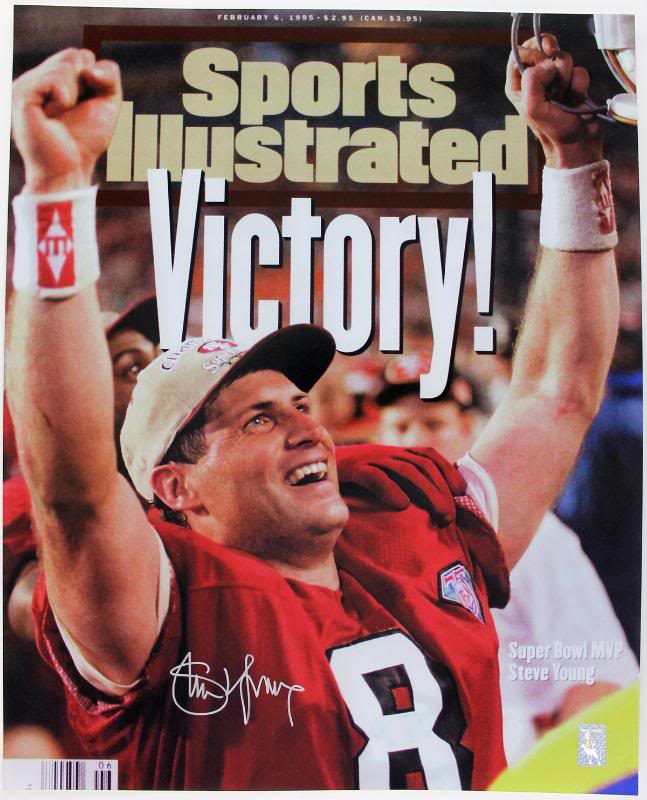 49Ers Steve Young Signed Authentic 16X20 Photo Steve Young Hologram