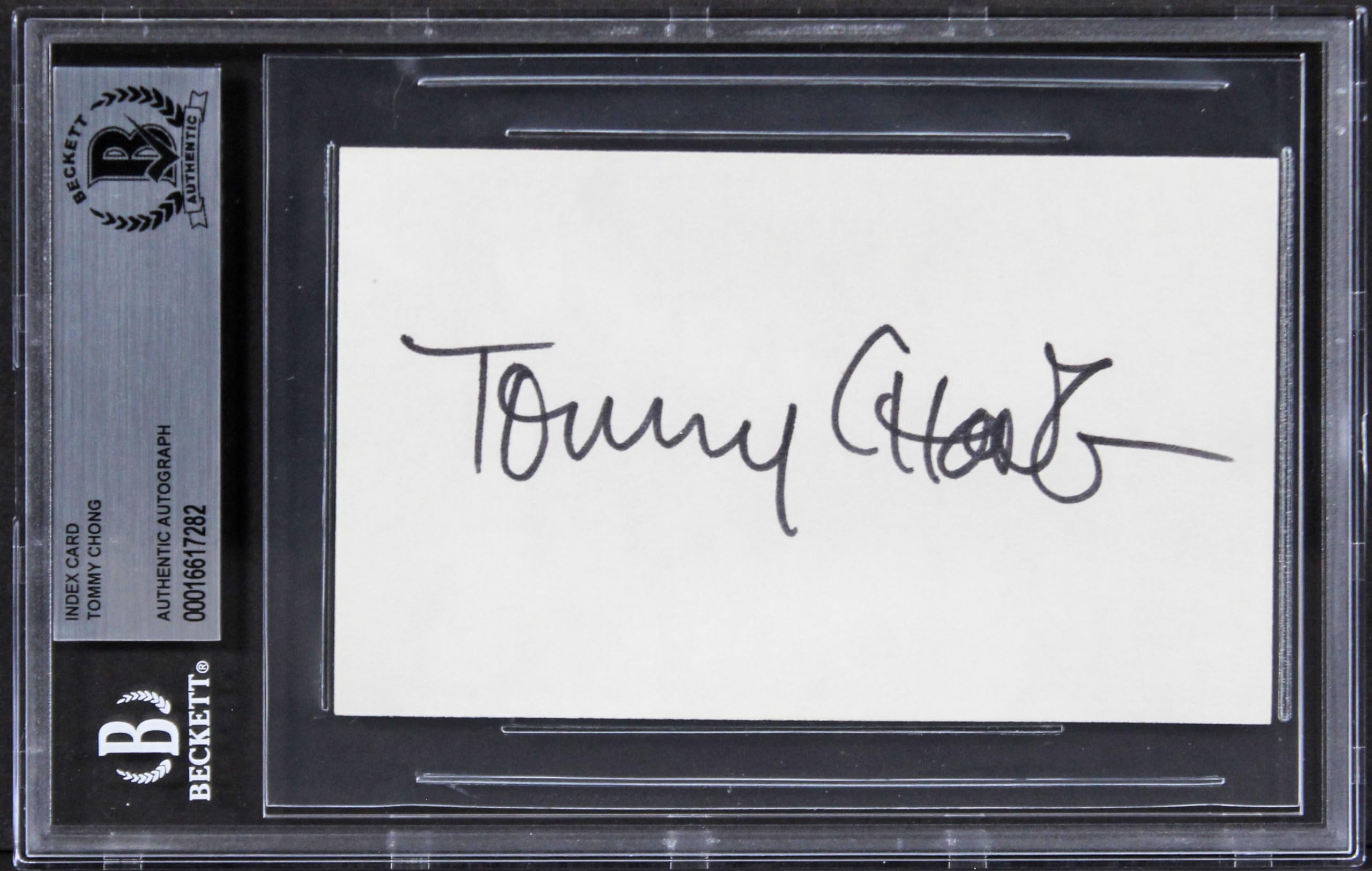 Tommy Chong Up in Smoke Authentic Signed 3x5 Index Card BAS Slabbed 1