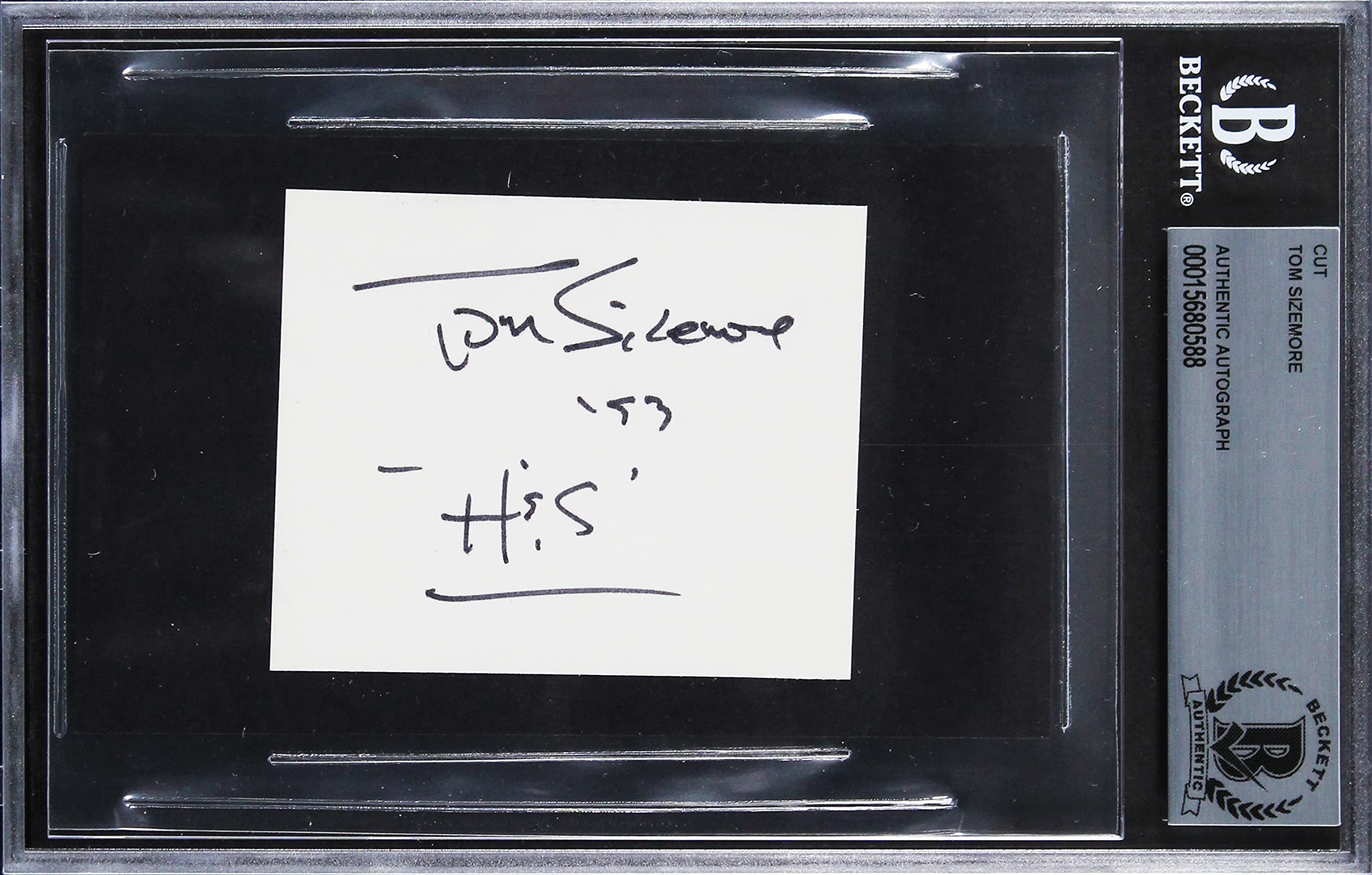Tom Sizemore Saving Private Ryan "H&S" Signed 2.5x3 Cut Signature BAS Slabbed