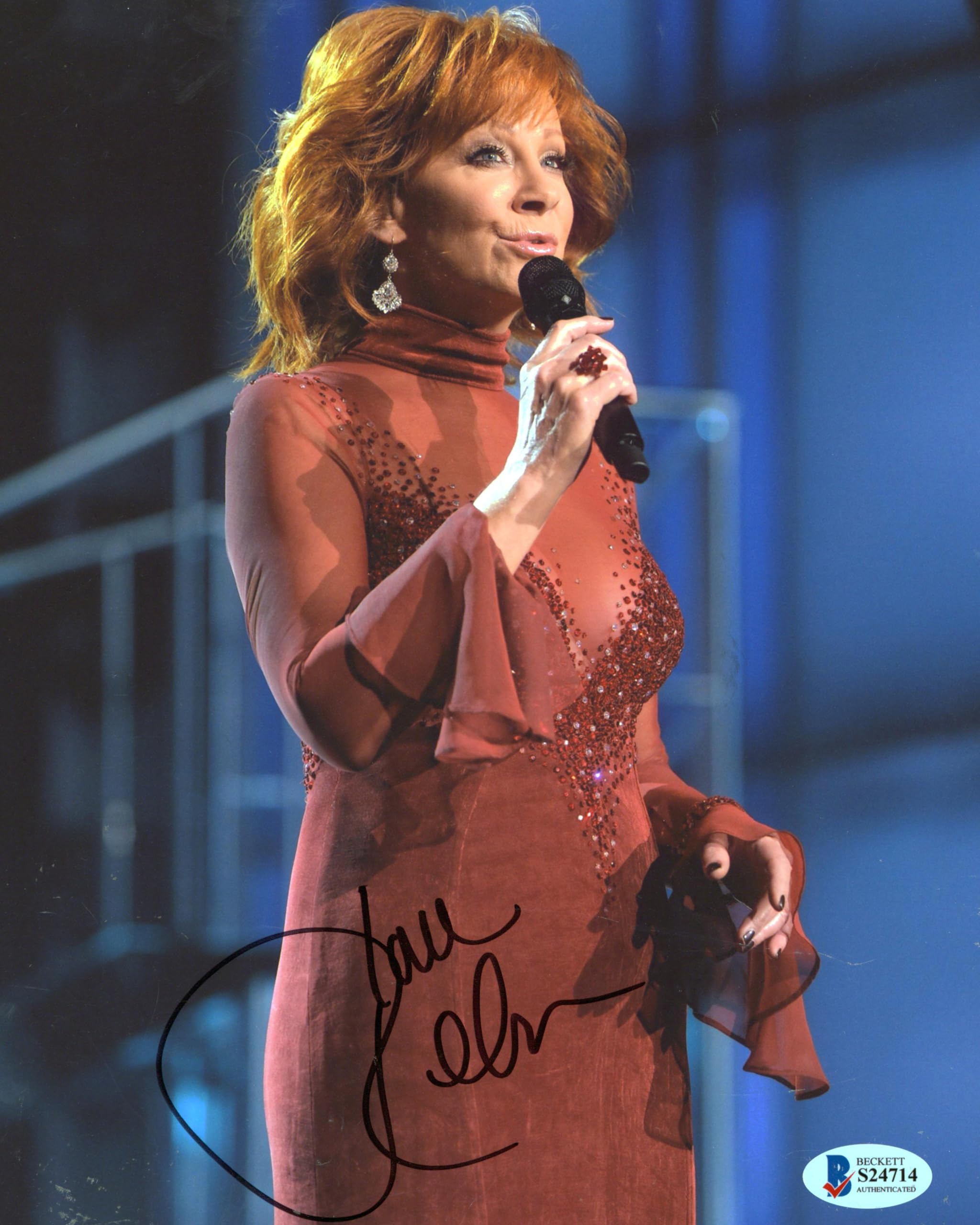 Reba McEntire The Voice Authentic Signed 8x10 Photo Autographed BAS #S24714