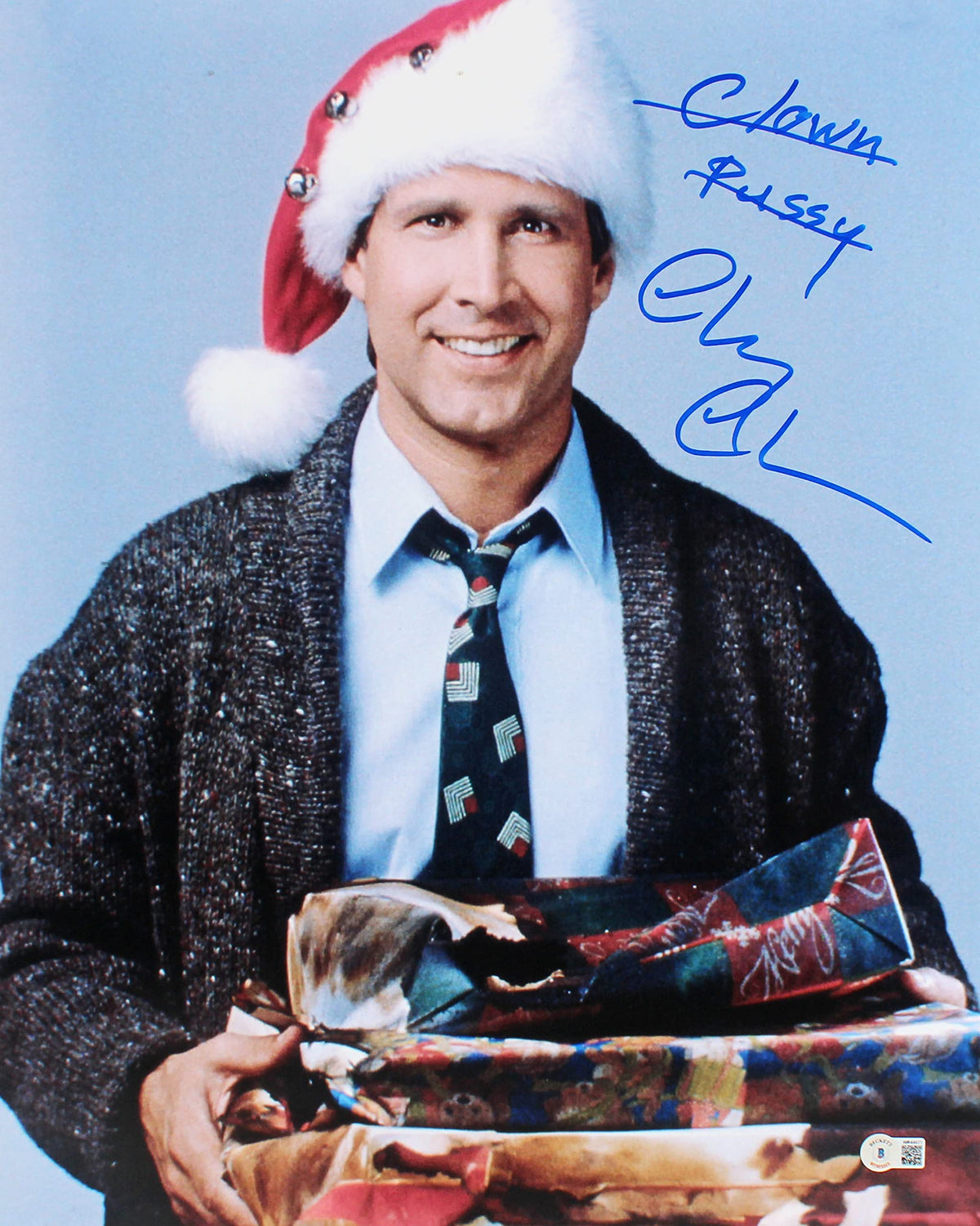 Chevy Chase Christmas Vacation "Clown P****" Signed 16x20 Photo BAS Wit #WR44673