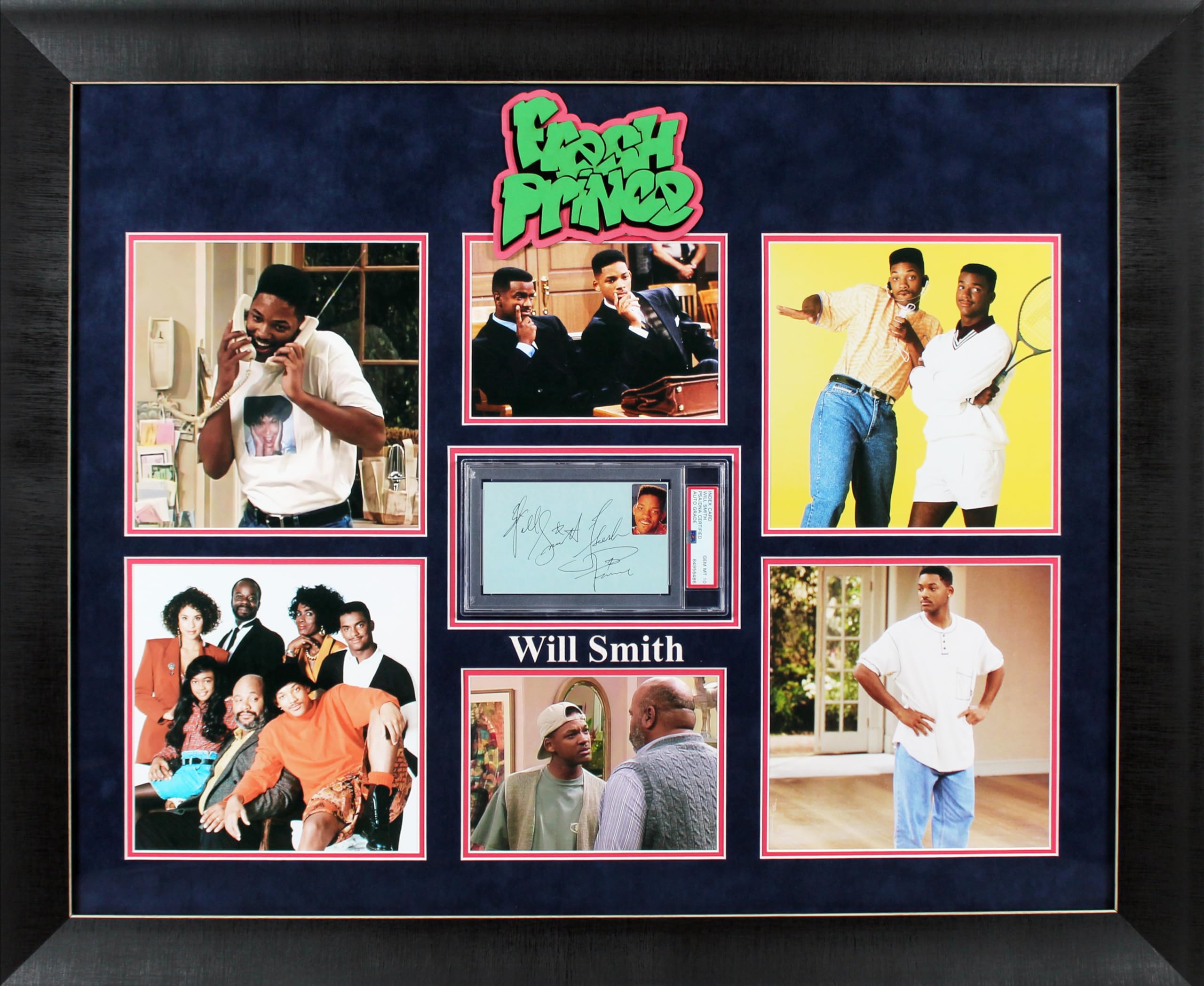 Will Smith Fresh Prince Signed 3x5 Index Card Framed Display Auto 10 PSA Slabbed
