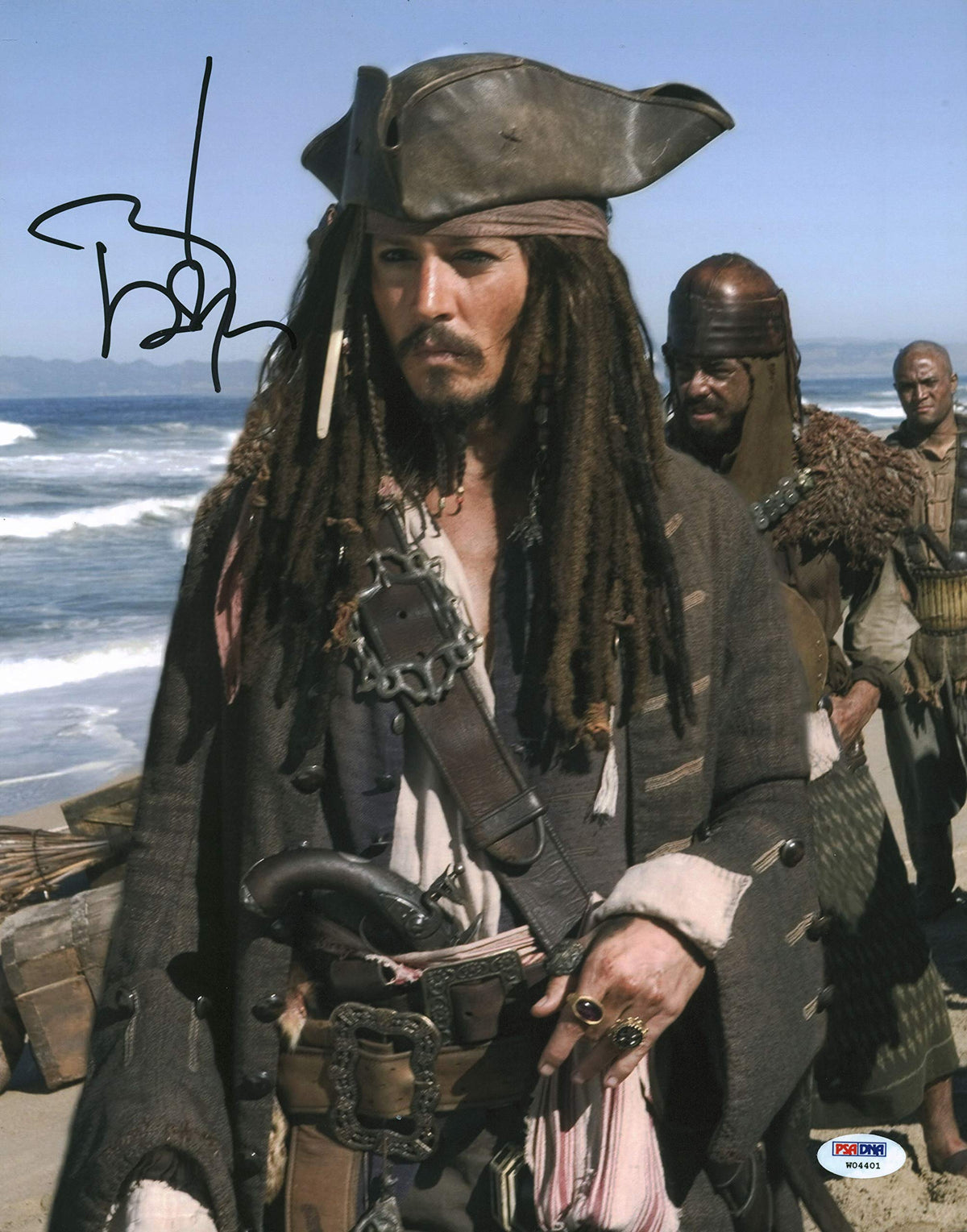 Johnny Depp Pirates Of The Caribbean Signed 11x14 Photo Graded 10! PSA #W04401