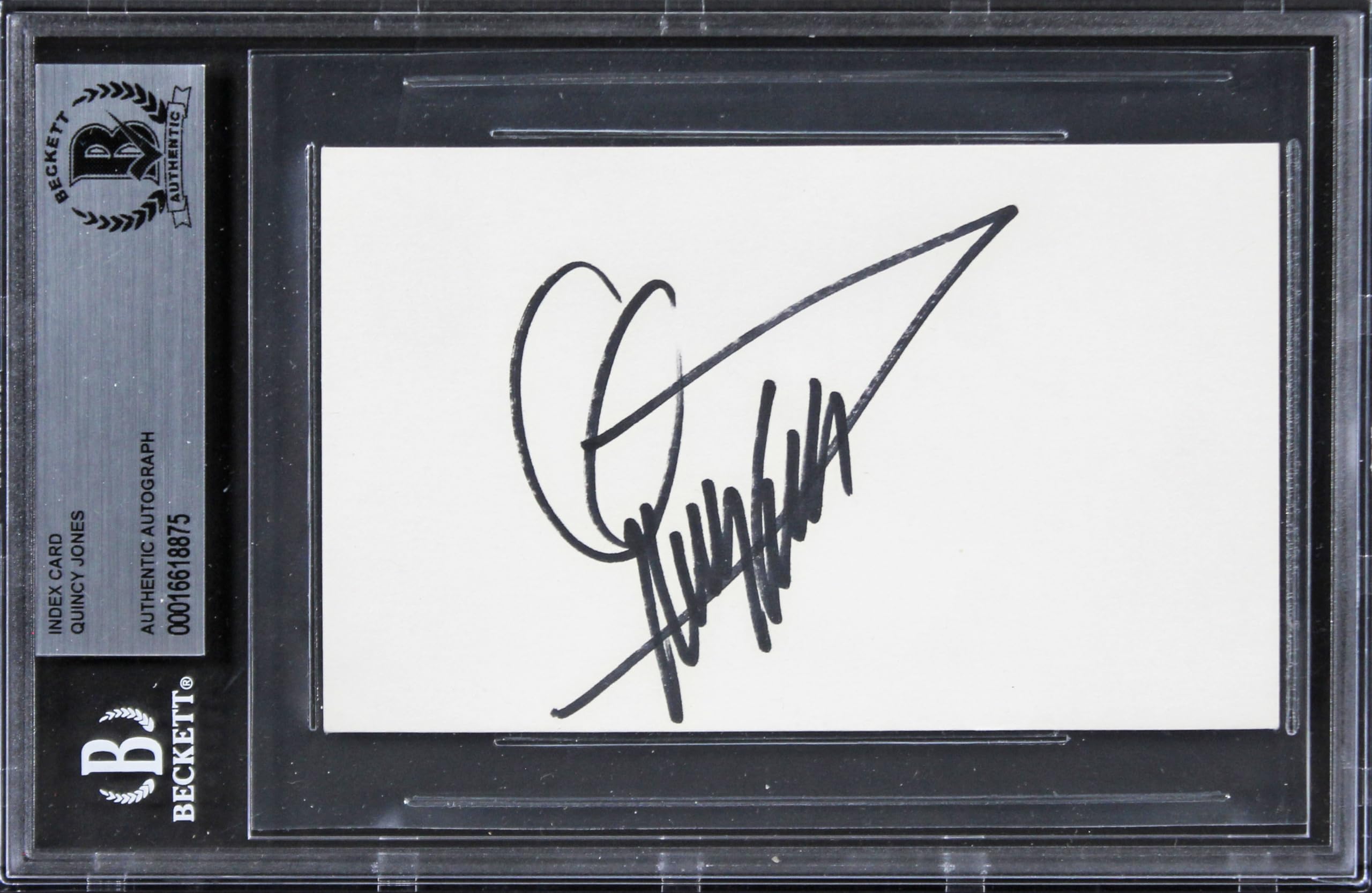 Quincy Jones Producer Authentic Signed 3x5 Index Card Autographed BAS Slabbed
