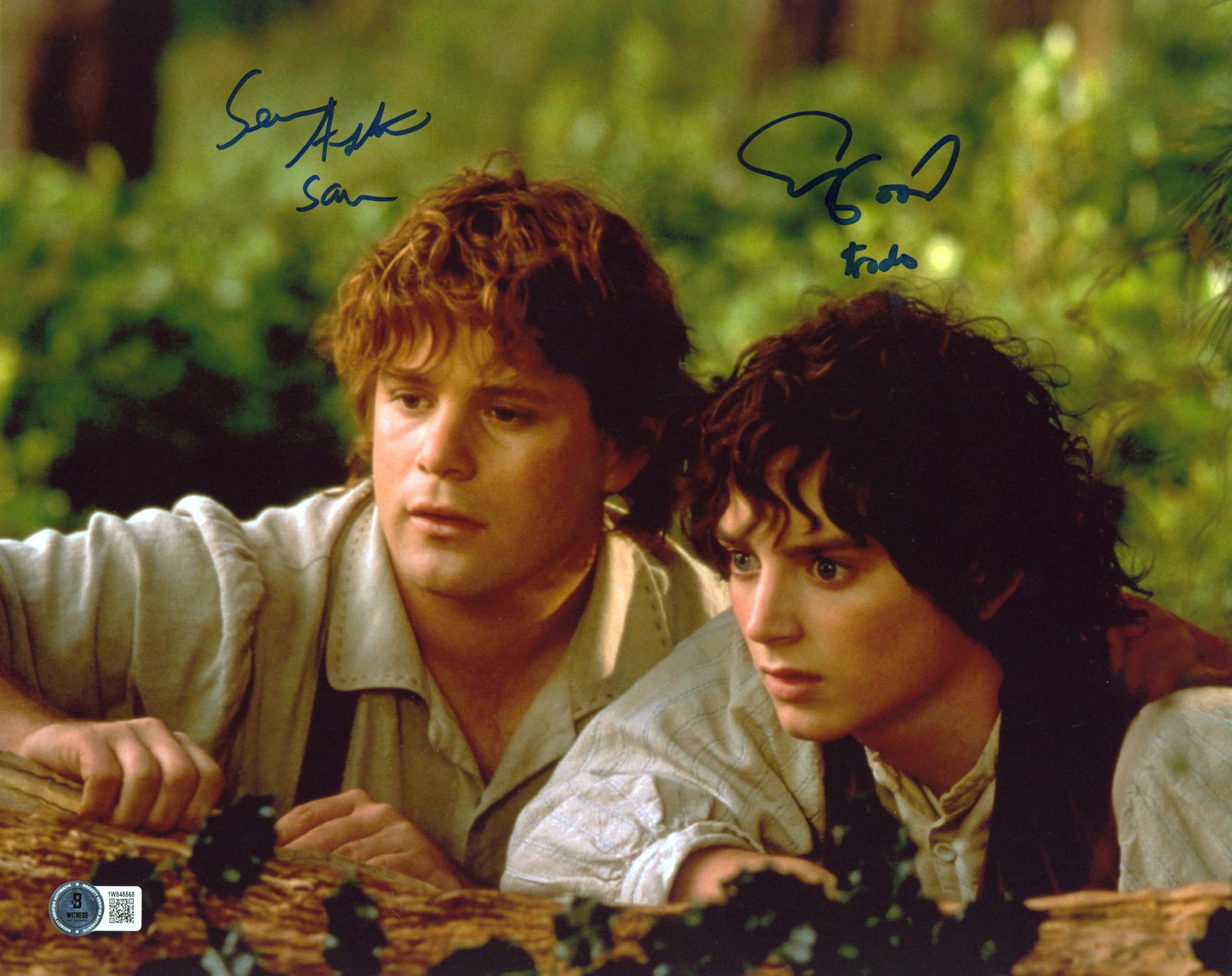 Elijah Wood & Sean Astin Lord of the Rings Signed 11x14 Forest Photo BAS Witness