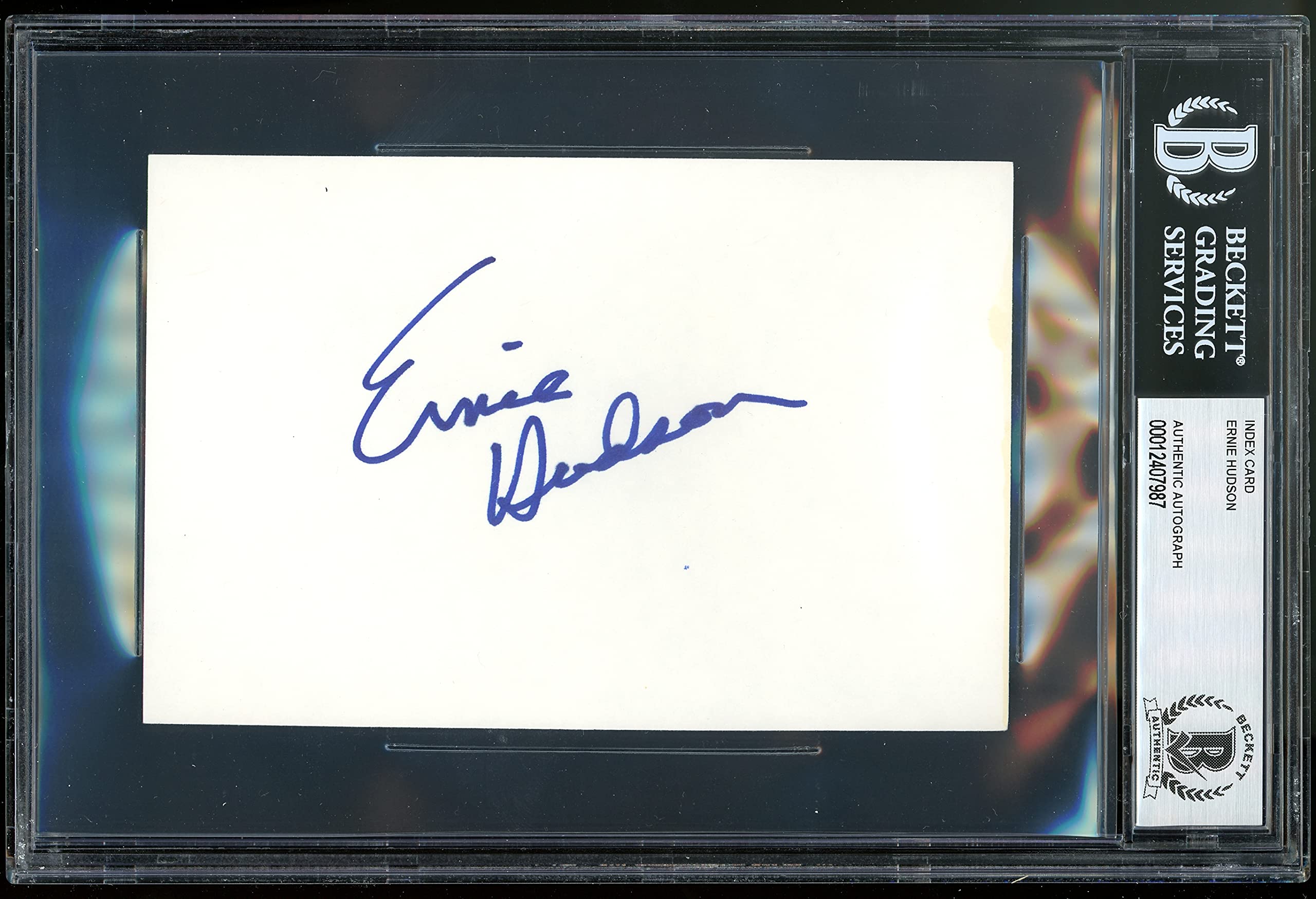 Ernie Hudson Ghostbusters Authentic Signed 4x6 Index Card Autographed BAS Slab