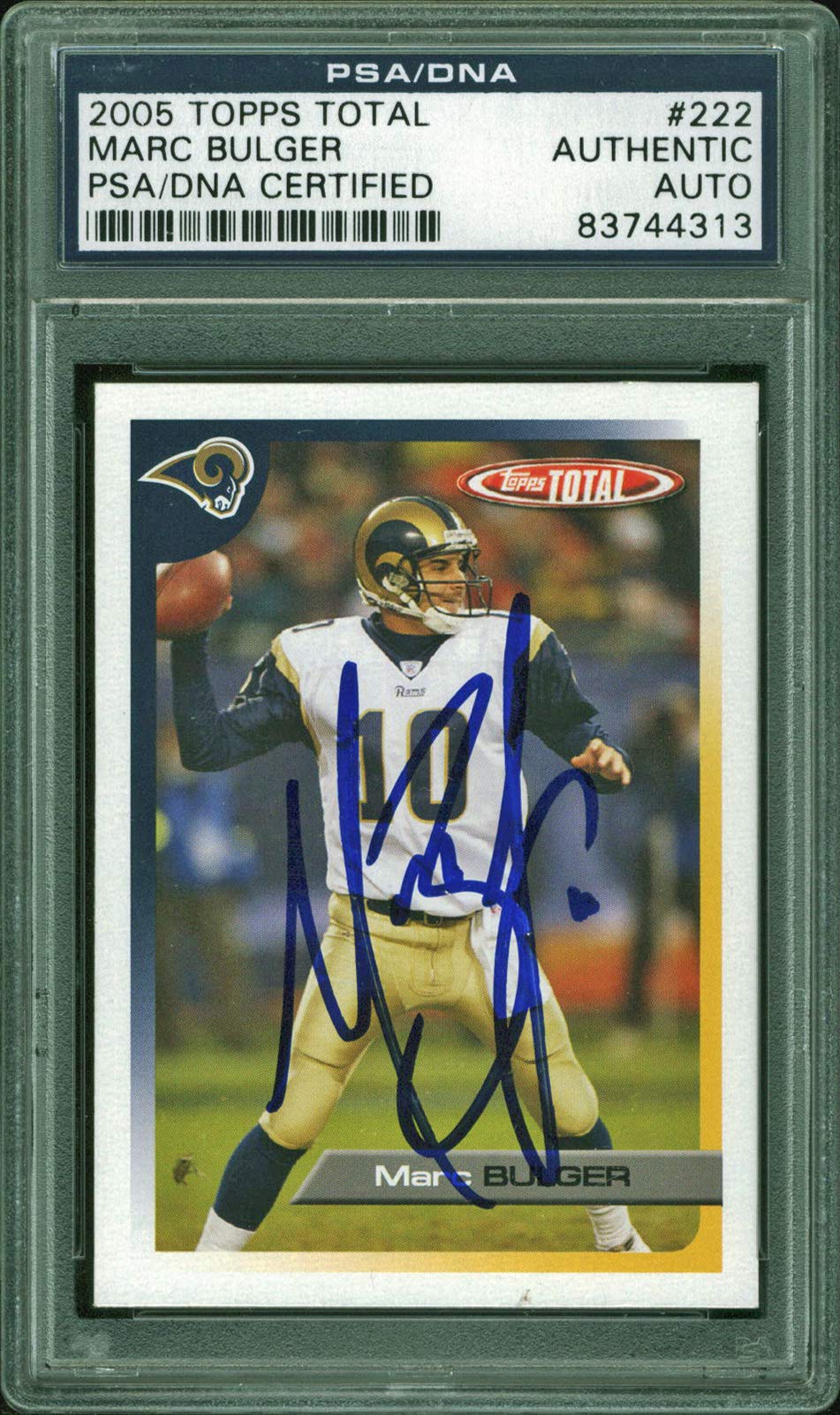 Rams Marc Bulger Signed 2005 Topps Total #222 Auto Card PSA Slabbed #83744313