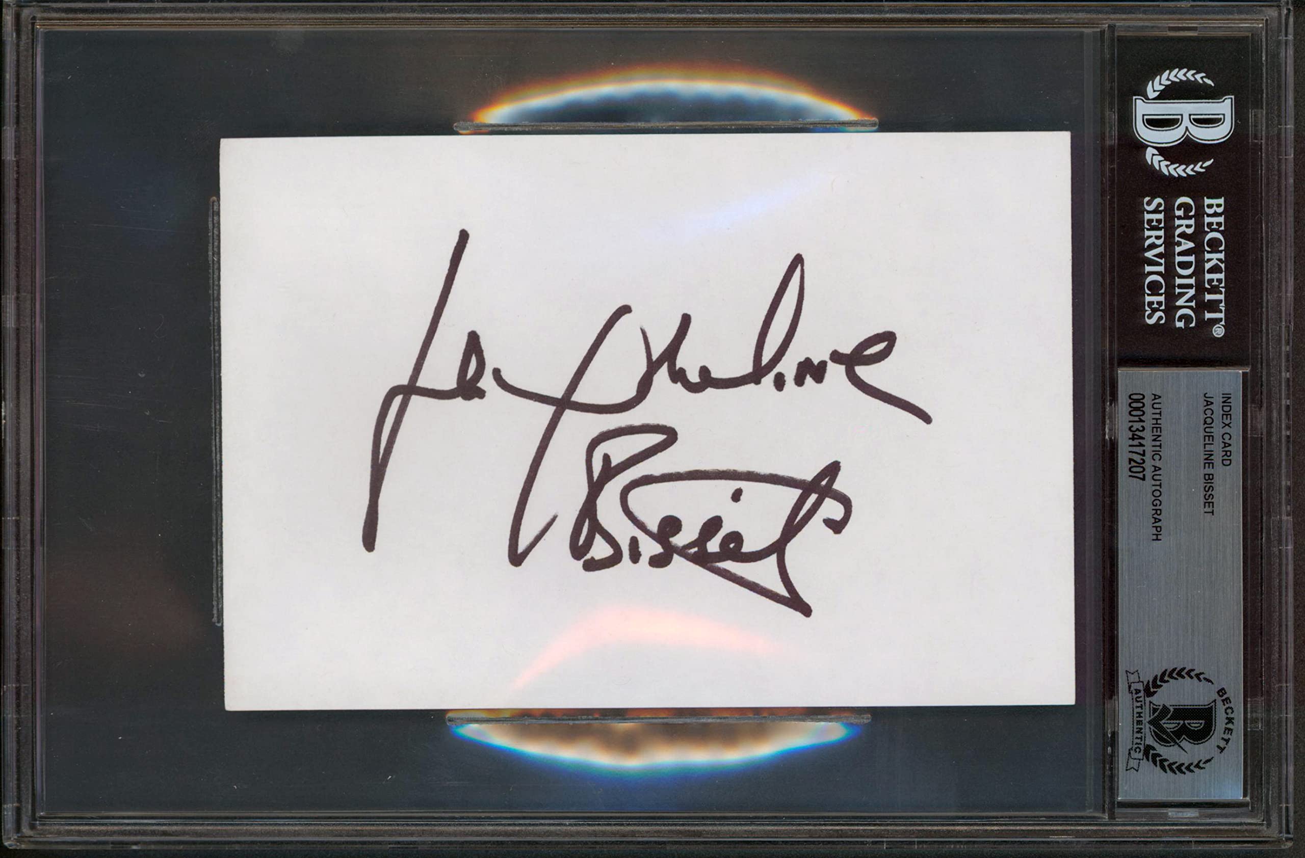 Jacqueline Bisset The Deep Authentic Signed 4x6 Index Card Autographed BAS Slab
