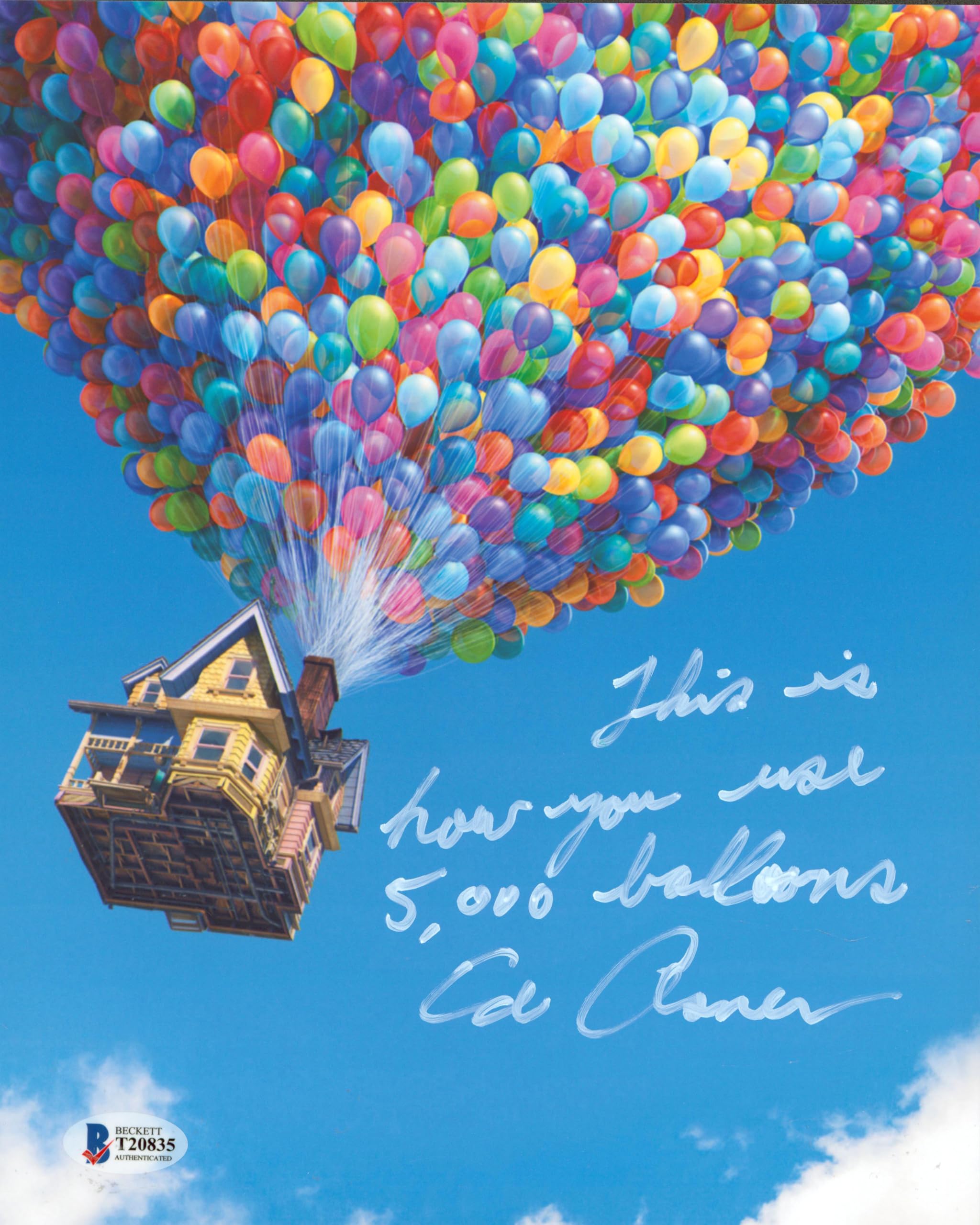 Ed Asner Up "This Is How You Use 5,000 Balloons" Signed 8x10 Photo BAS #T20835