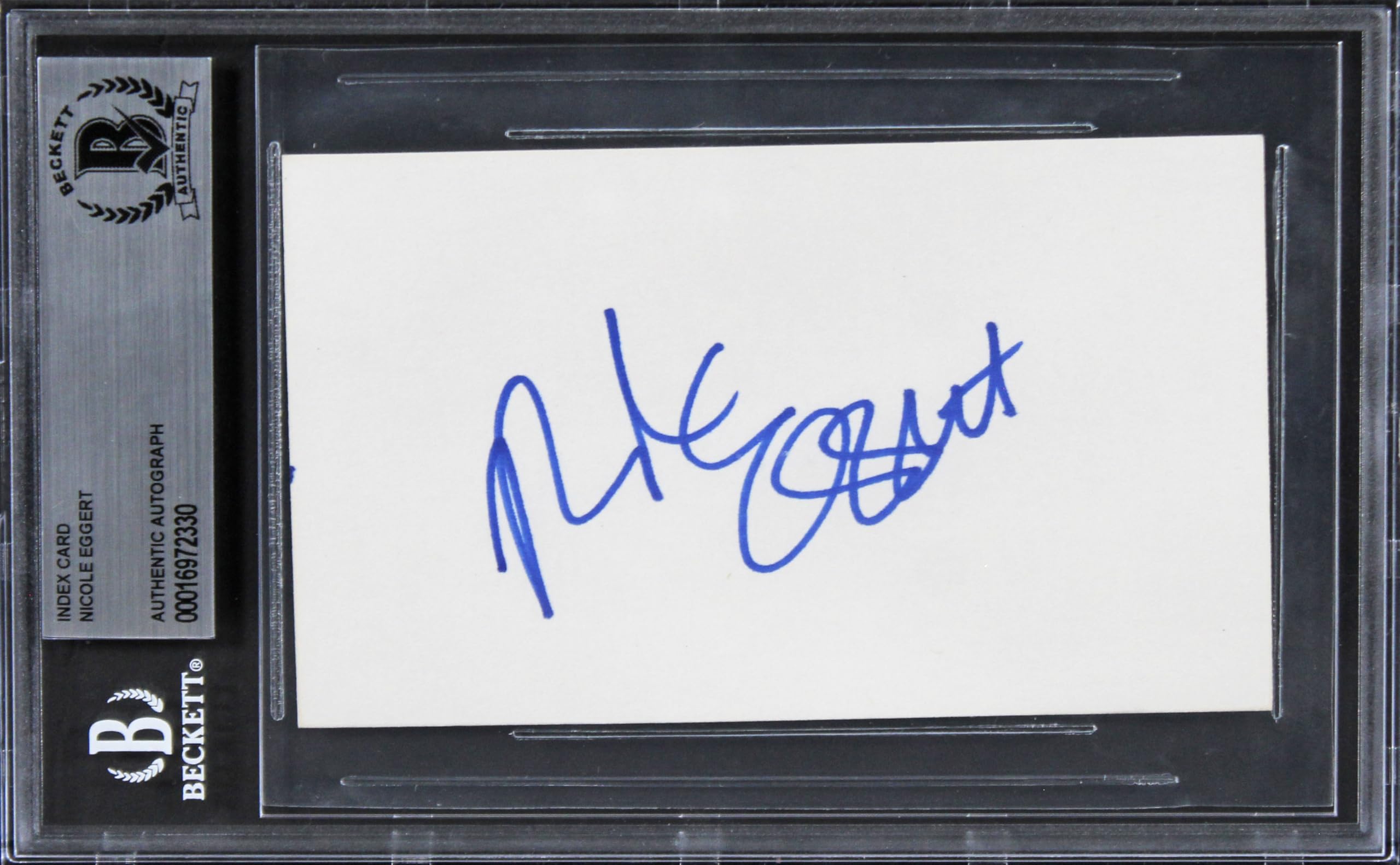 Nicole Eggert Baywatch Authentic Signed 3x5 Index Card Autographed BAS Slabbed 3