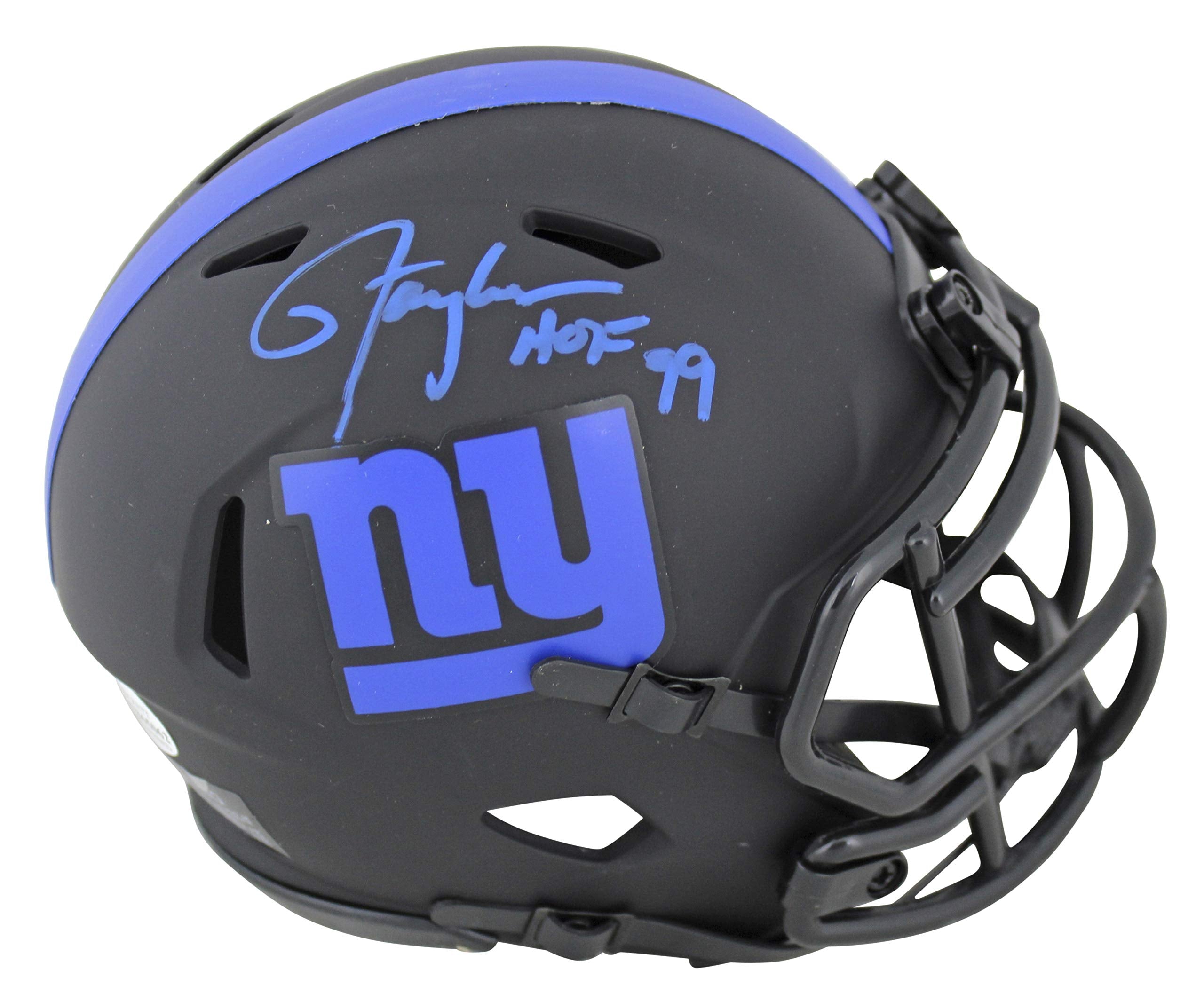 Giants Lawrence Taylor "HOF 99" Signed Eclipse Speed Mini Helmet BAS Witnessed