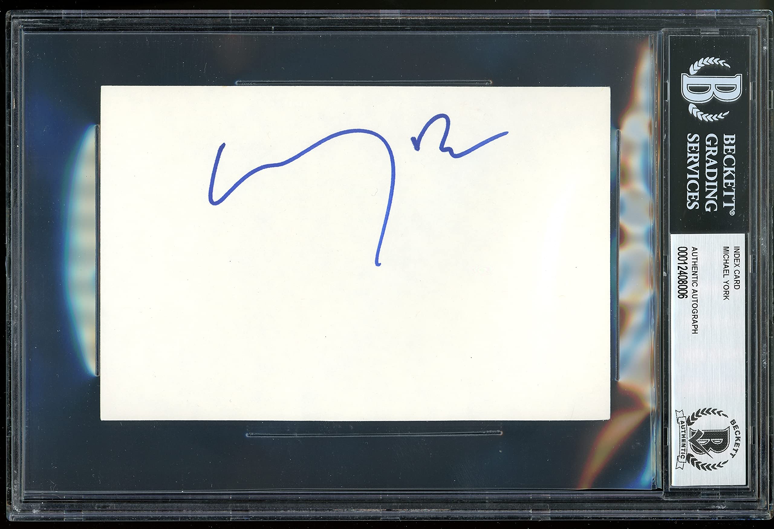 Michael York Romeo + Juliet Authentic Signed 4x6 Index Card BAS Slabbed