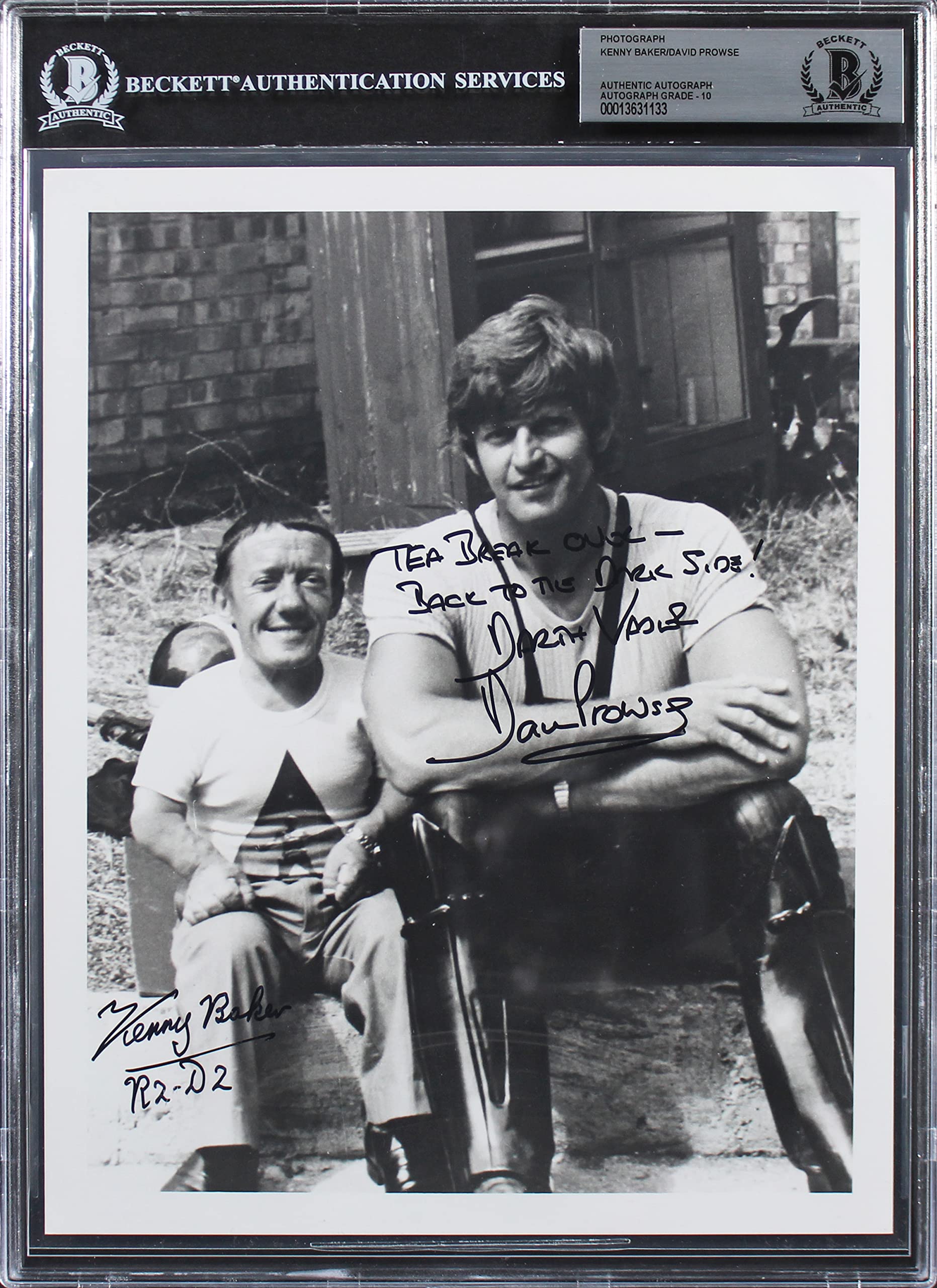 Kenny Baker & David Prowse Star Wars Signed 8x10 Photo Auto Grade 10 BAS Slabbed
