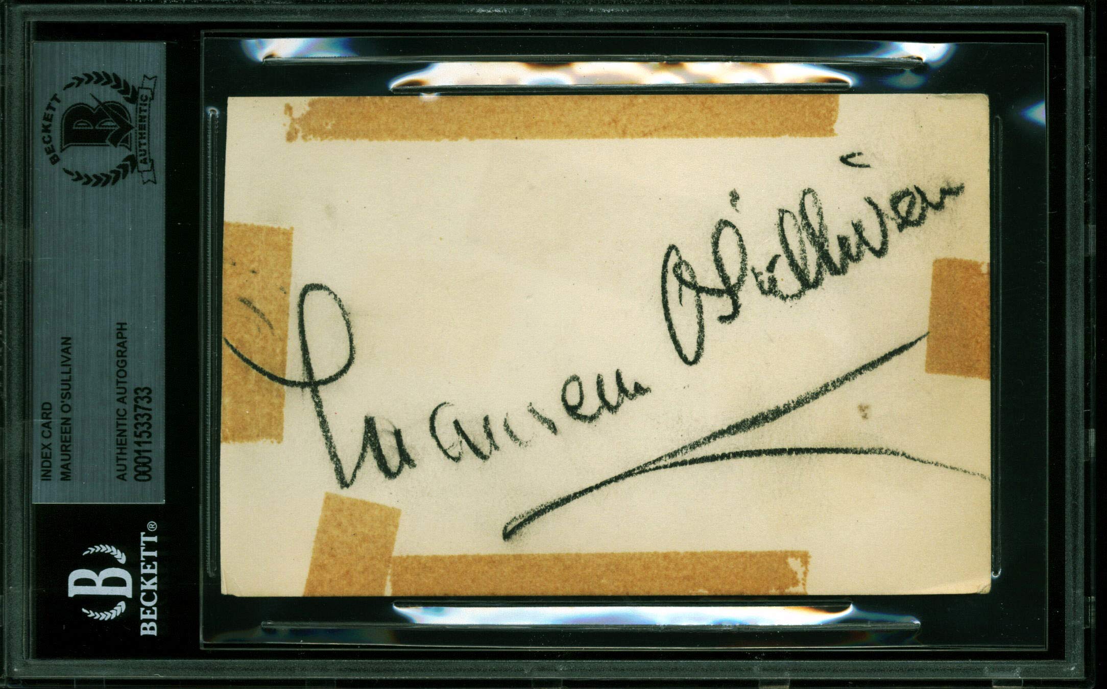 Maureen O'Sullivan Tarzan Authentic Signed 3.25x5 Index Card BAS Slabbed