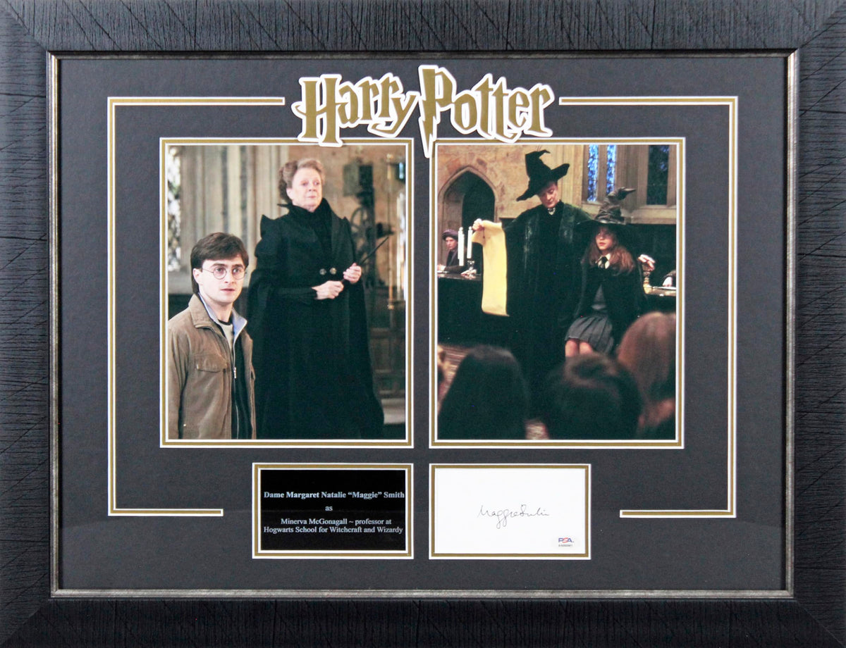 Maggie Smith Harry Potter Authentic Signed & Framed 3x5 Index Card PSA #AN86981
