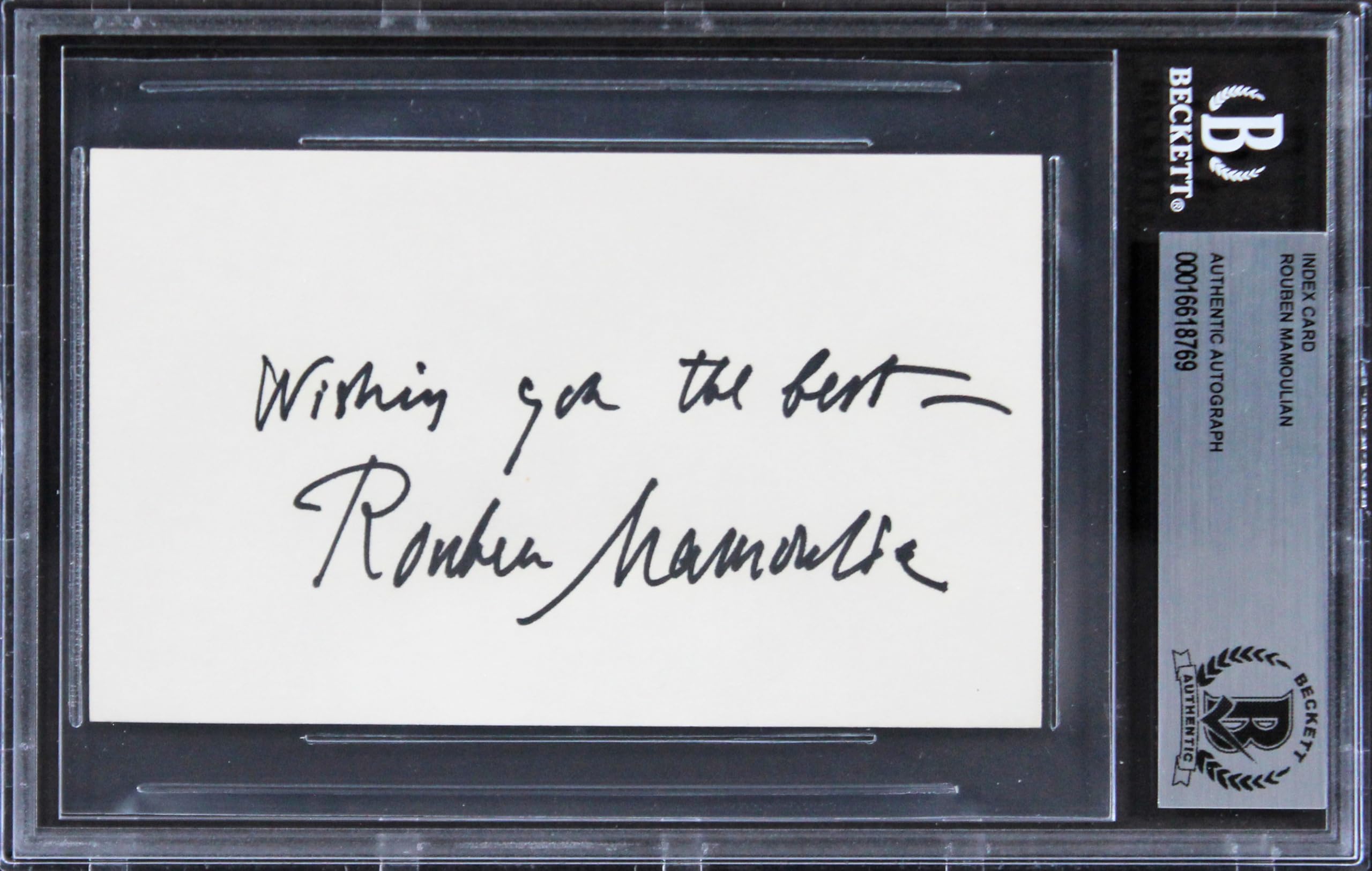 Rouben Mamoulian Oklahoma! Authentic Signed 3x5 Index Card BAS Slabbed