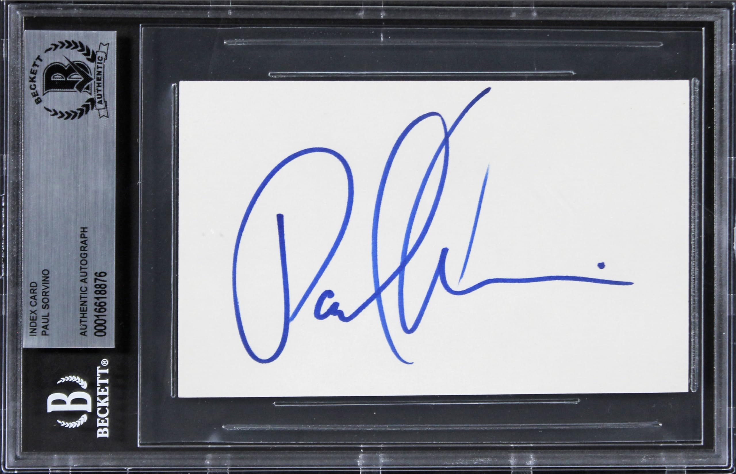 Paul Sorvino Goodfellas Authentic Signed 3x5 Index Card BAS Slabbed 2