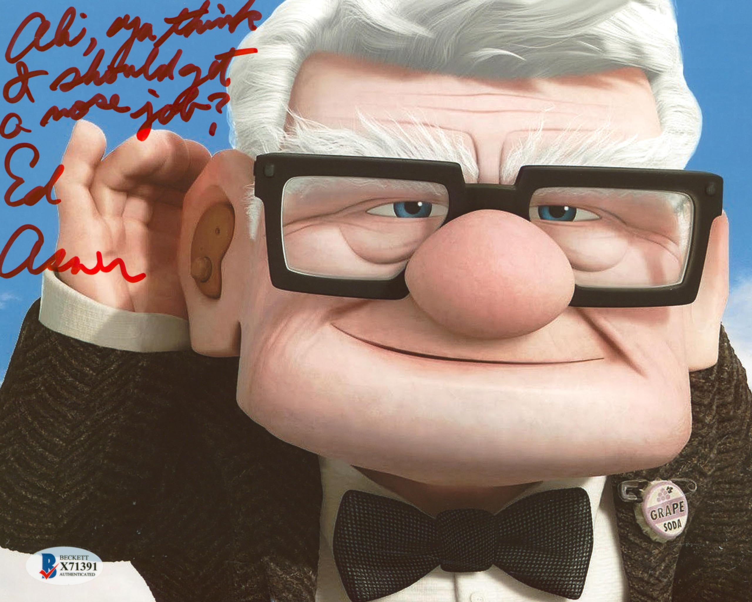 Ed Asner Up "Ya Think I Should Get A Nose Job?" Signed 8x10 Photo BAS #X71391