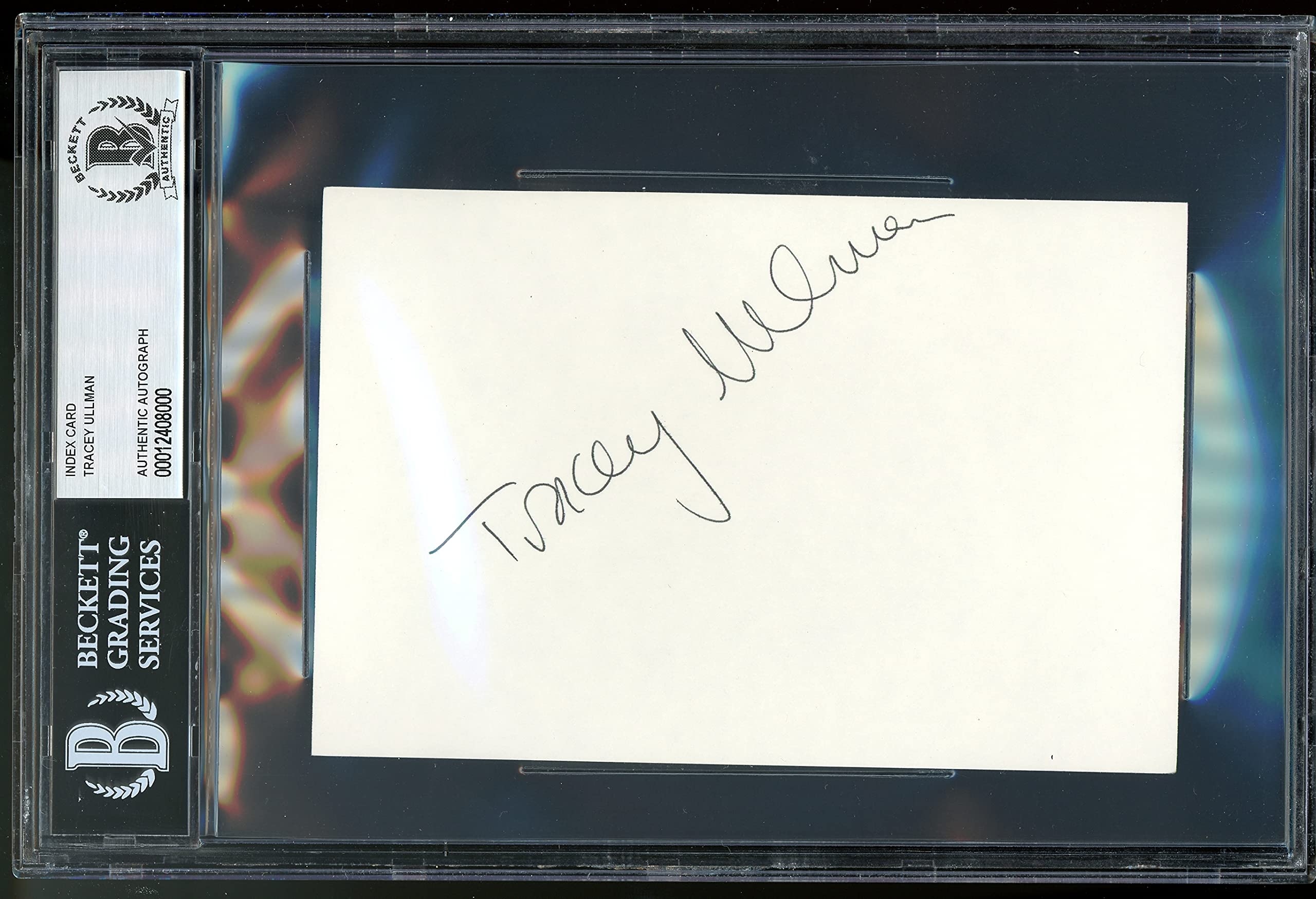 Tracy Ullman Into the Woods Authentic Signed 4x6 Index Card Autographed BAS Slab