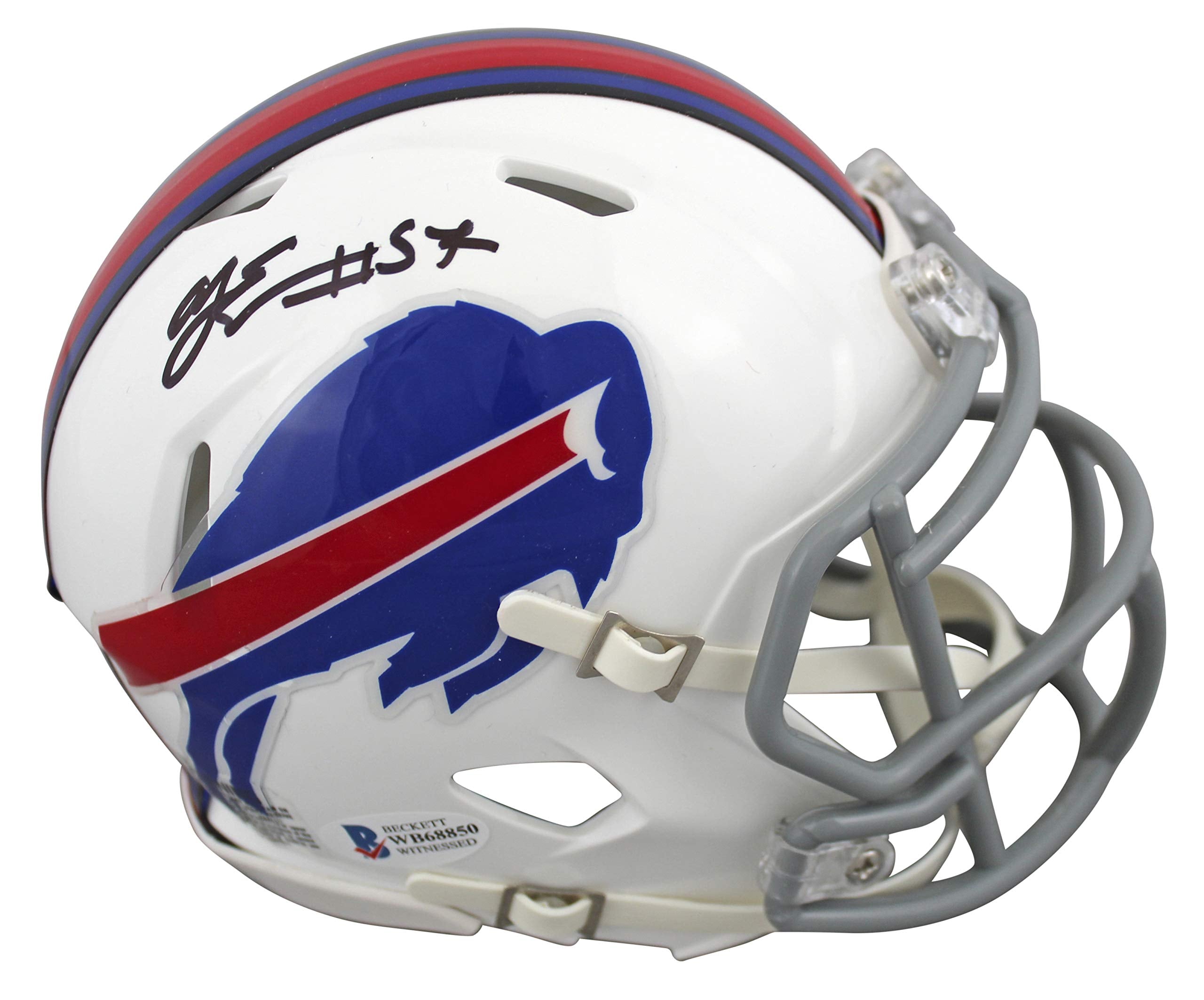 Bills A.J. Epenesa Authentic Signed White Speed Mini Helmet BAS Witnessed