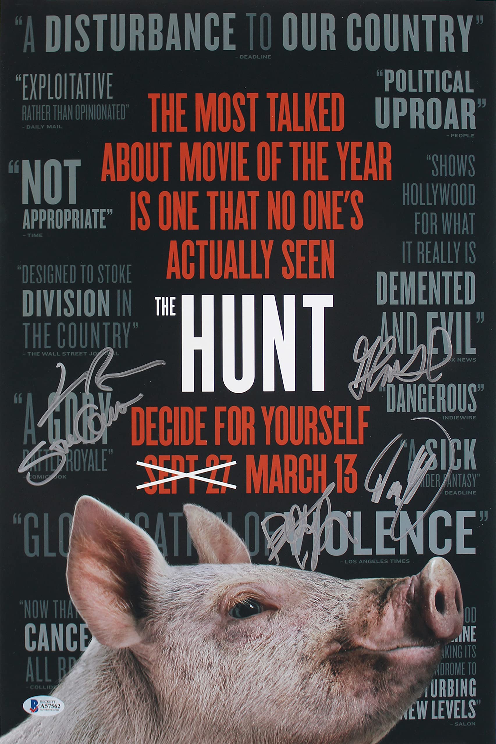 The Hunt (4) Gilpin, , Blum, Crim & Howerton Signed 12x18 Photo BAS #A57562