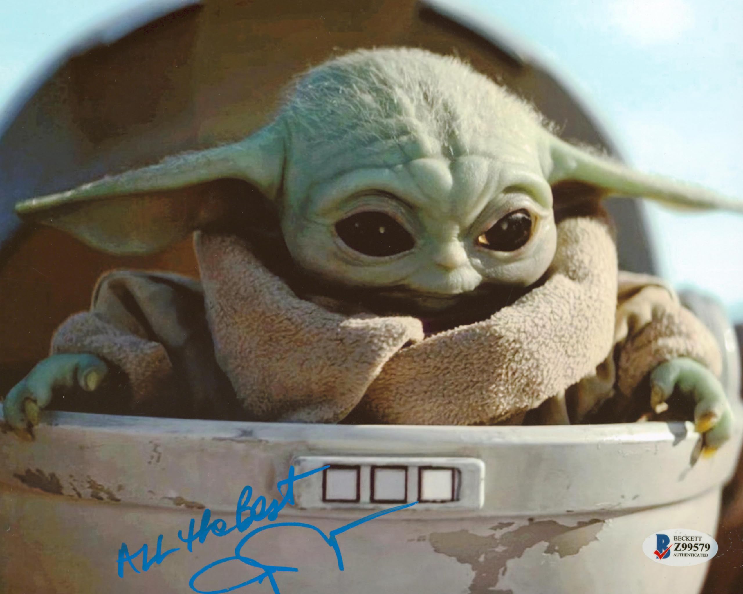 John Rosengrant The Mandalorian "All The Best" Signed 8x10 Photo BAS #Z99579