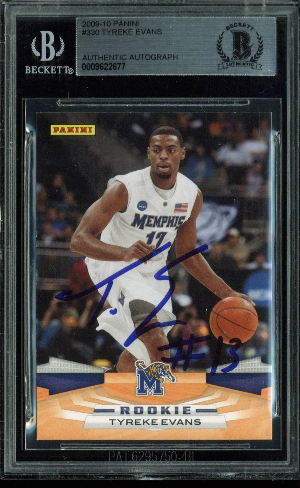 Kings Tyreke Evans Authentic Signed Card 2009 Panini RC #330 BAS Slabbed