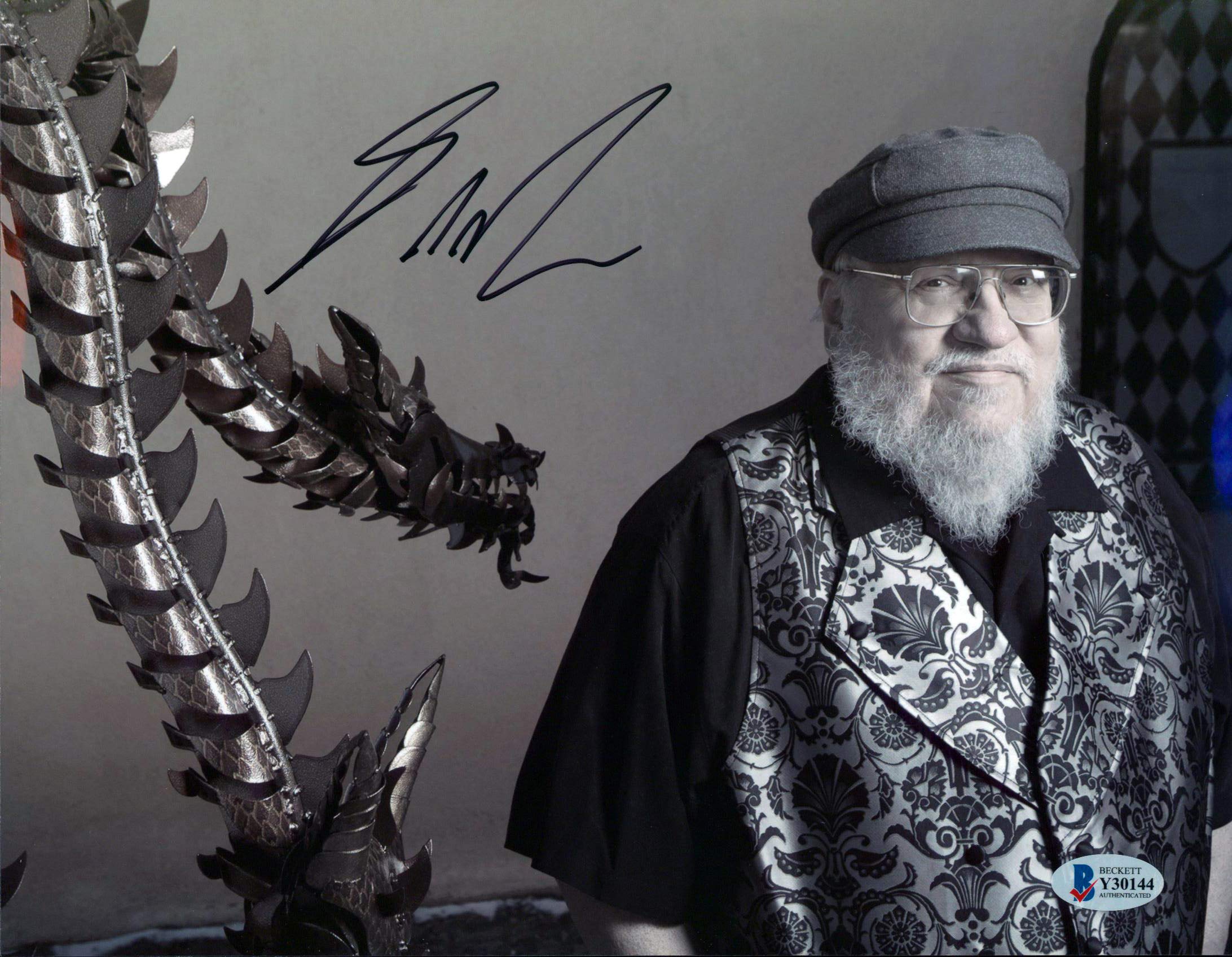 George R.R. Martin Game of Thrones Authentic Signed 8.25x11 Photo BAS #Y30144